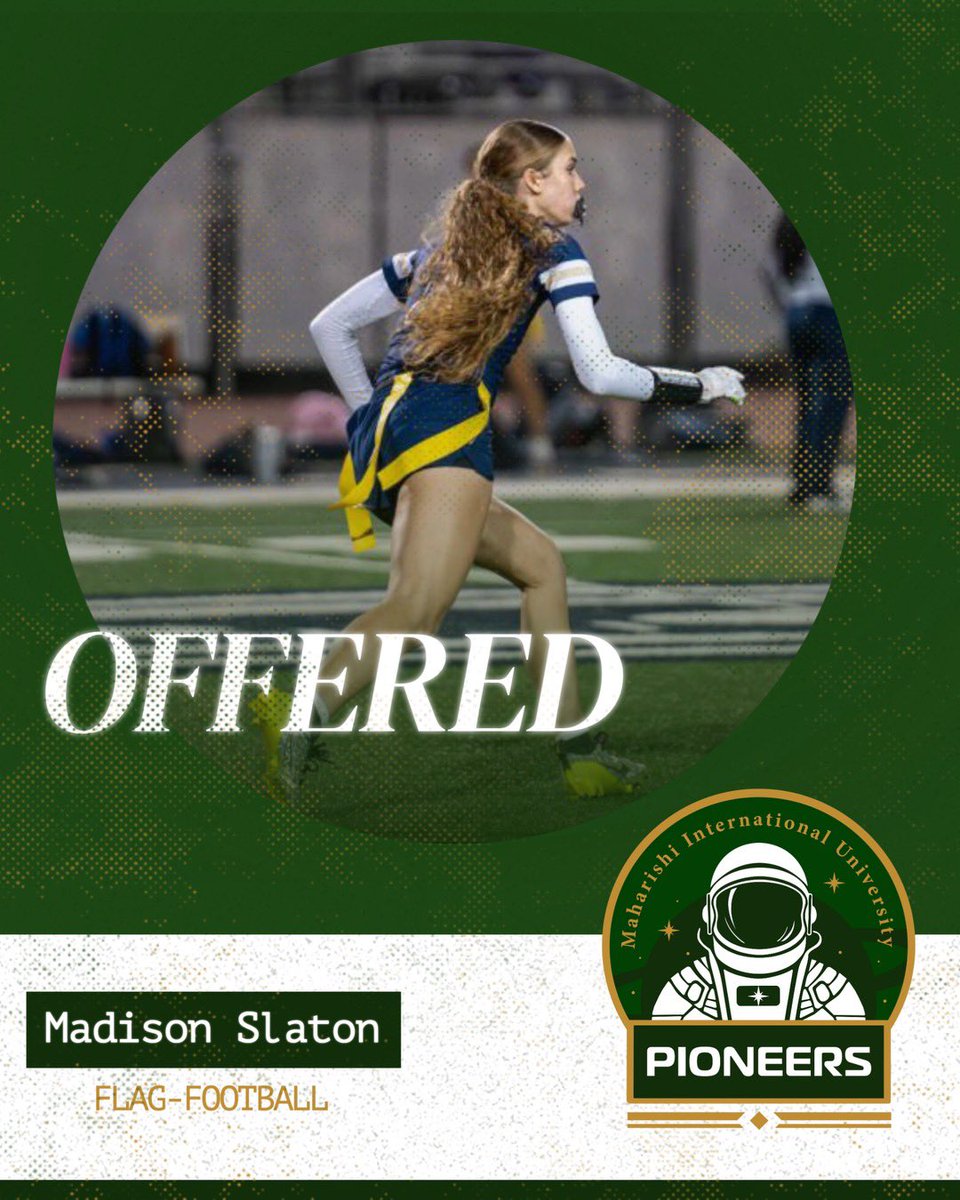 Madison Slaton (@madisonslaton_) on Twitter photo Thank you coach <a href="/LukeJaicks/">Luke Jaicks</a> and Maharishi International University for offering me an opportunity to play women’s flag football at the collegiate level! @casteelgirlsflagfootball <a href="/msraeblack/">Ms. Rae Black</a> @cusdathletics <a href="/CasteelAthletic/">Casteel Athletics</a> <a href="/gridironarizona/">Gridiron Arizona</a> <a href="/LSscribe/">Logan Stanley</a> <a href="/Coach_TyWimbish/">Tylor Wimbish</a> Thank you coach <a href="/LukeJaicks/">Luke Jaicks</a> and Maharishi International University for offering me an opportunity to play women’s flag football at the collegiate level! @casteelgirlsflagfootball <a href="/msraeblack/">Ms. Rae Black</a> @cusdathletics <a href="/CasteelAthletic/">Casteel Athletics</a> <a href="/gridironarizona/">Gridiron Arizona</a> <a href="/LSscribe/">Logan Stanley</a> <a href="/Coach_TyWimbish/">Tylor Wimbish</a>