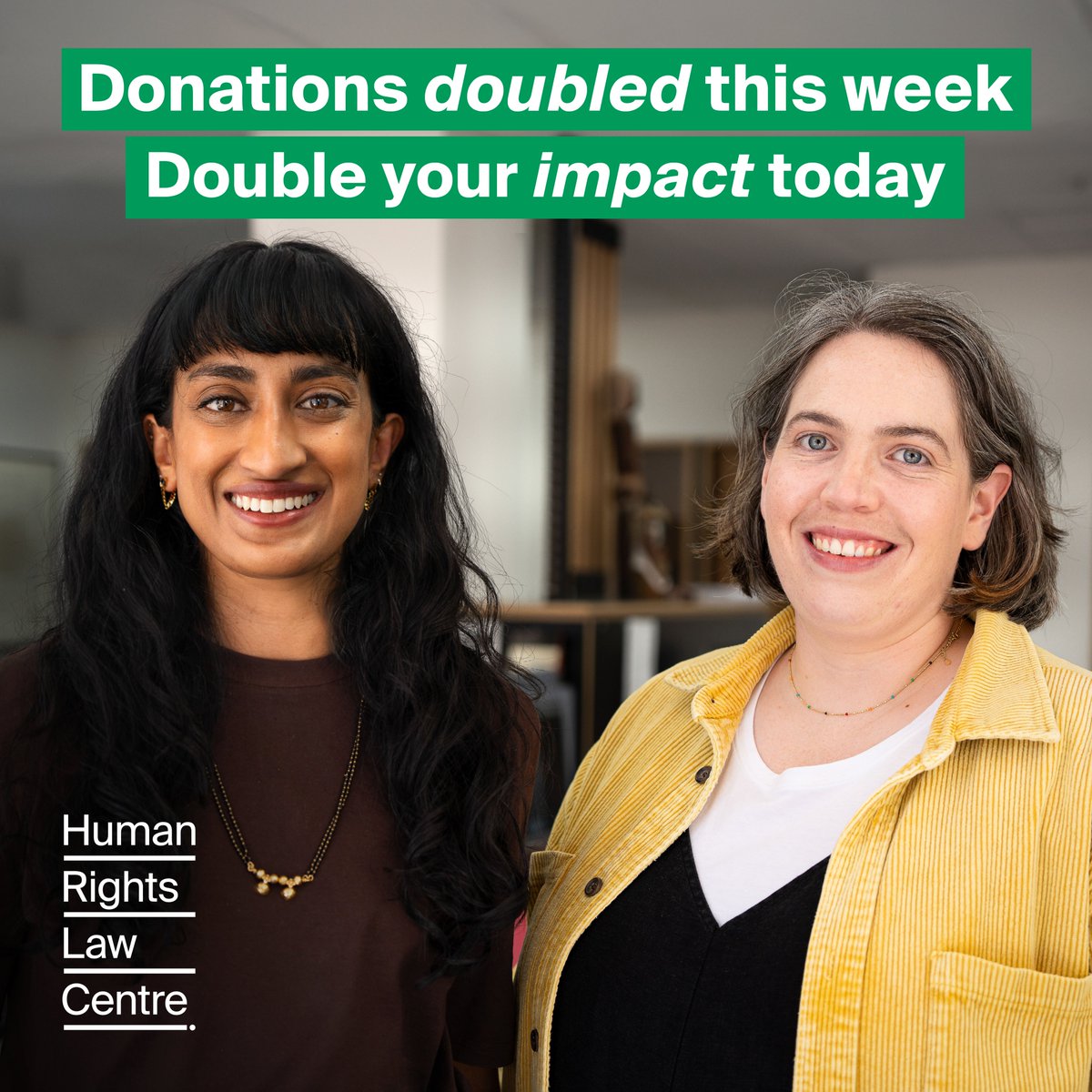 The <a href="/humanrightsHRLC/">Human Rights Law Centre</a> is raising $150,000 to support fearless human rights action this #HumanRightsWeek. Donations up to $57,500 are being matched! Donate now to double your impact: support.hrlc.org.au/HRW_donation24