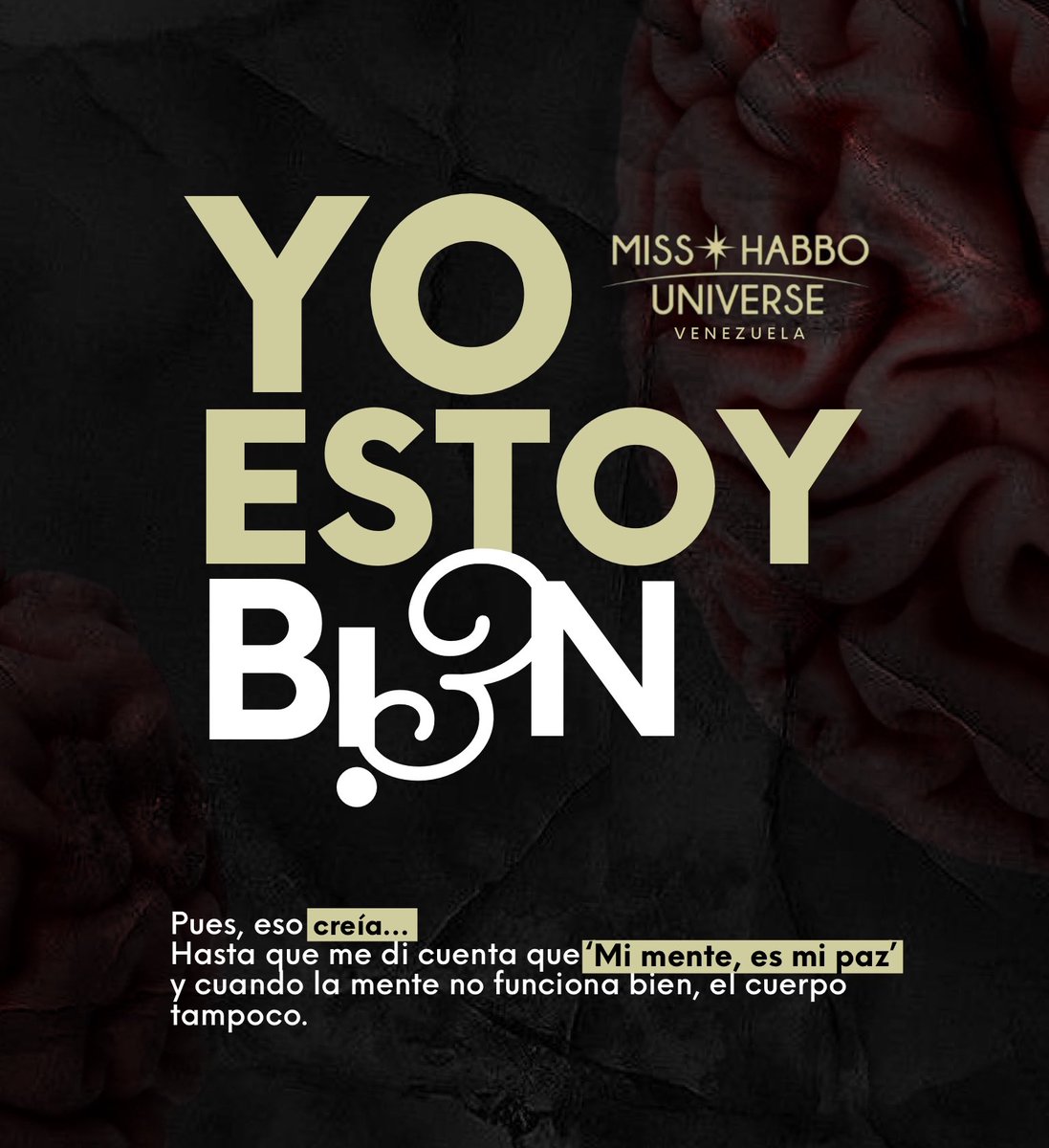 👑| Detrás de una sonrisa, de una red social o un perfil de Instagram aparentemente perfecto, está un joven que busca encajar en una sociedad donde ser diferente, no está mal, busquemos nuestra PAZ, en medio de la oscuridad.

<a href="/MissHabboU/">Miss Habbo Universe</a> #MHU2024 
#SaludMental #Mental #Pazmental