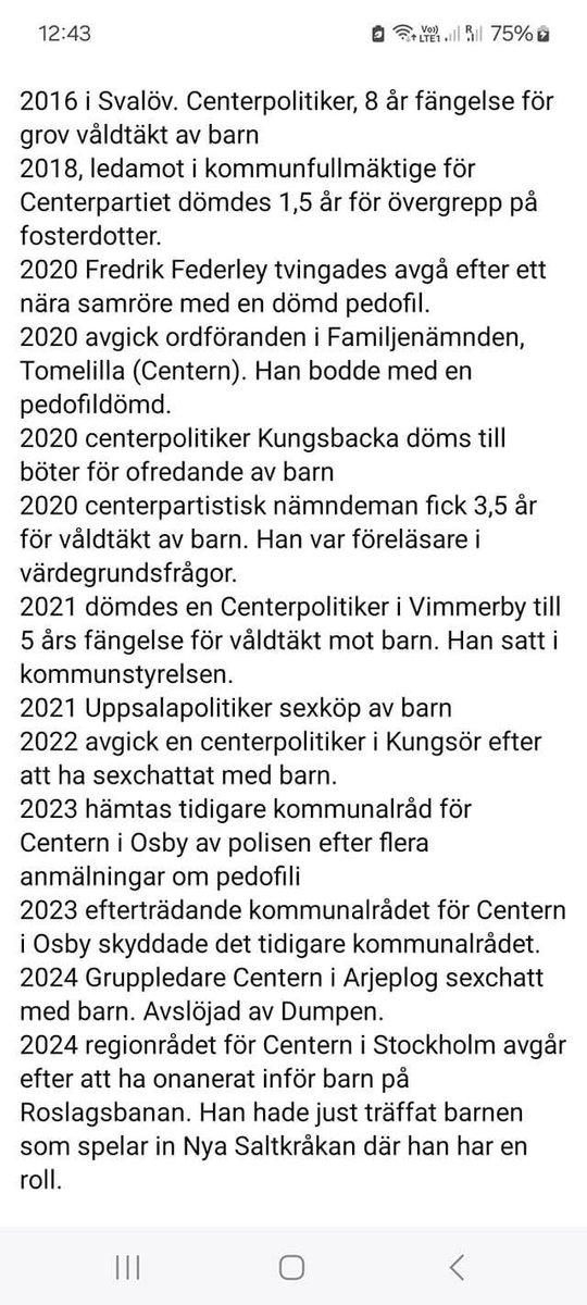 Igår svallade känslorna över när pedofilen @GustavHemming..en före detta politiker för <a href="/Centerpartiet/">Centerpartiet</a>..begär full ersättning för ”lång och trogen tjänst”..!?

Partiet har sedan 2016 haft en rad politiker som visat ett sjukligt intresse för sexuellt umgänge med barn (pedofili)..
