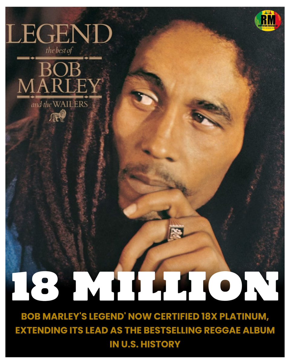 Legend: The Best of Bob Marley and The Wailers has achieved yet another milestone, certified 18x platinum by the Recording Industry Association OF America (RIAA) as of December 9, 2012.