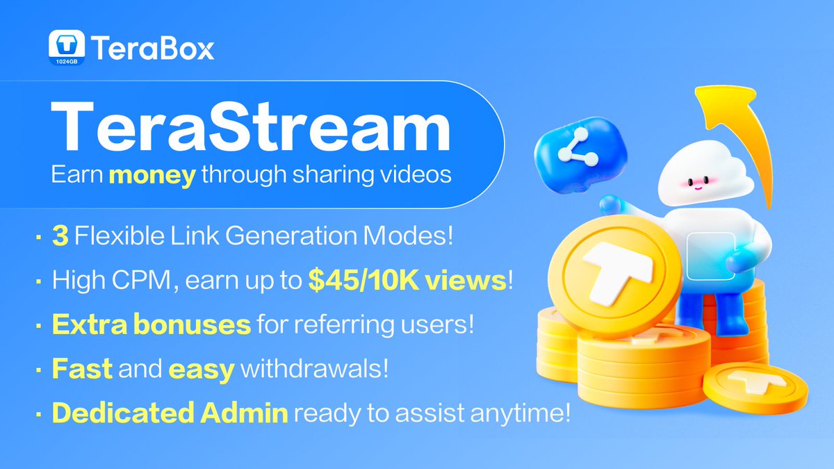 TeraStream_'s tweet photo. 🔥 TeraStream: Your Link = Your Wealth! 🔥
💰 High CPM earnings, easily make more!
🎉 Exclusive monthly surprise events for webmasters!
🌟 Refer friends and earn extra bonuses!
🚀 TeraStream, creating more possibilities for webmasters! https://t.co/VLRrxgnYSh