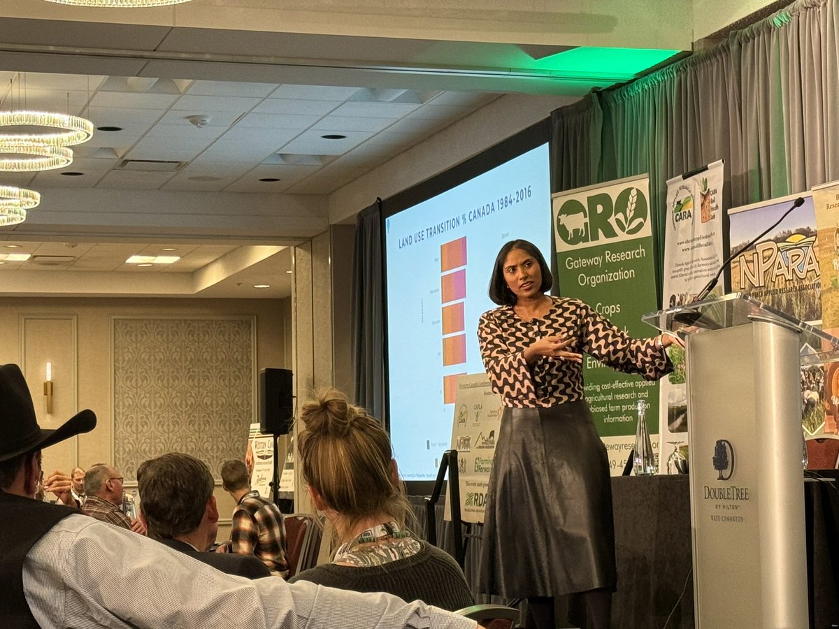 Banquet speaker Dr. Anneline Padayachee speaking at the Western Canada Conference on Soil Health &amp; Grazing. Anneline is sharing her many years of knowledge and experience with nutrition and how farmers are the foundation of our health! #WCCSHG24 #ABSoilGrazing24