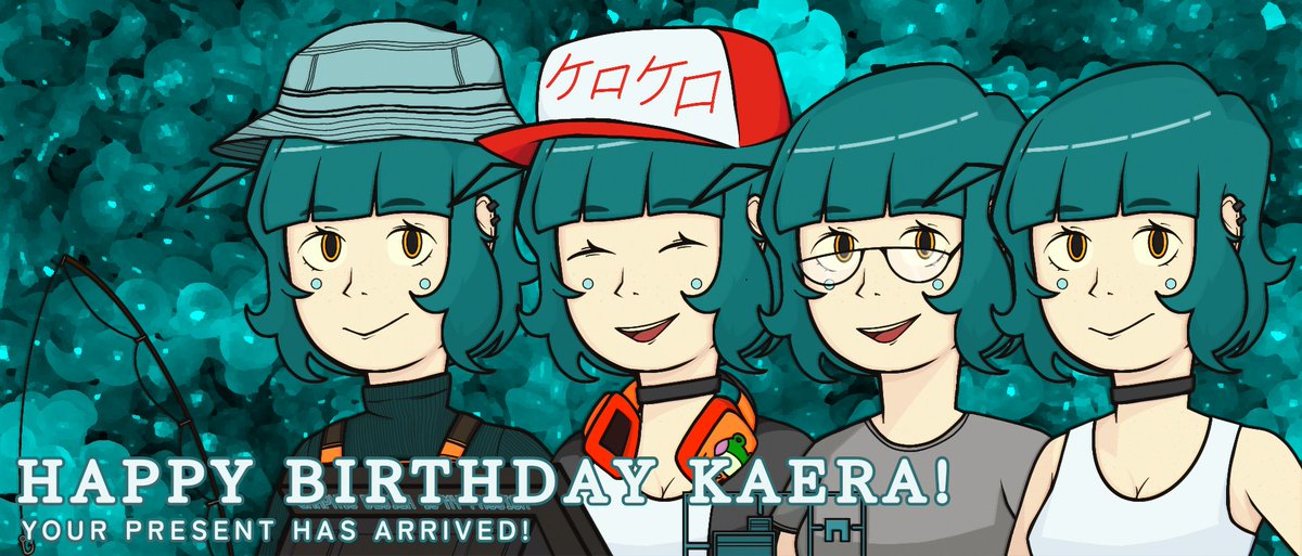 ShenRKGK's tweet photo. Birthday present for @KaeraSlipstream! 
@KaeraSlipstream ���の誕生日プレゼント！
PNGTUBER SET! 🐸🎧
#frogwART https://t.co/Y8JCobKuwA