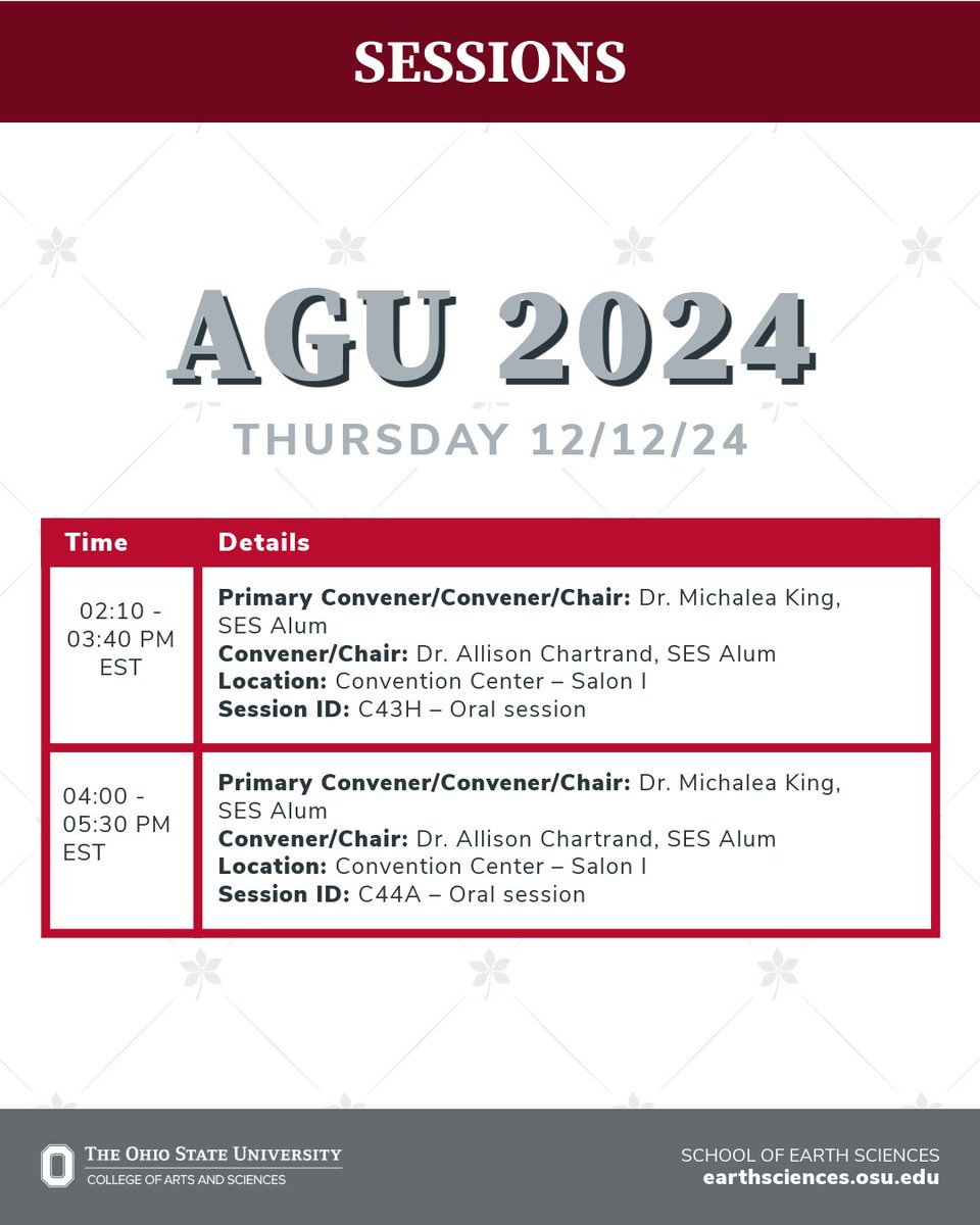 AGU Day 4! 🌎👨‍🎓‍

Join us in supporting our brilliant students, faculty, alumni, and staff as they present their groundbreaking research. From cutting-edge technology to innovative theories, SES has it all covered.

#AGUConference2024 #STEM #Innovation #Research #Collaboration