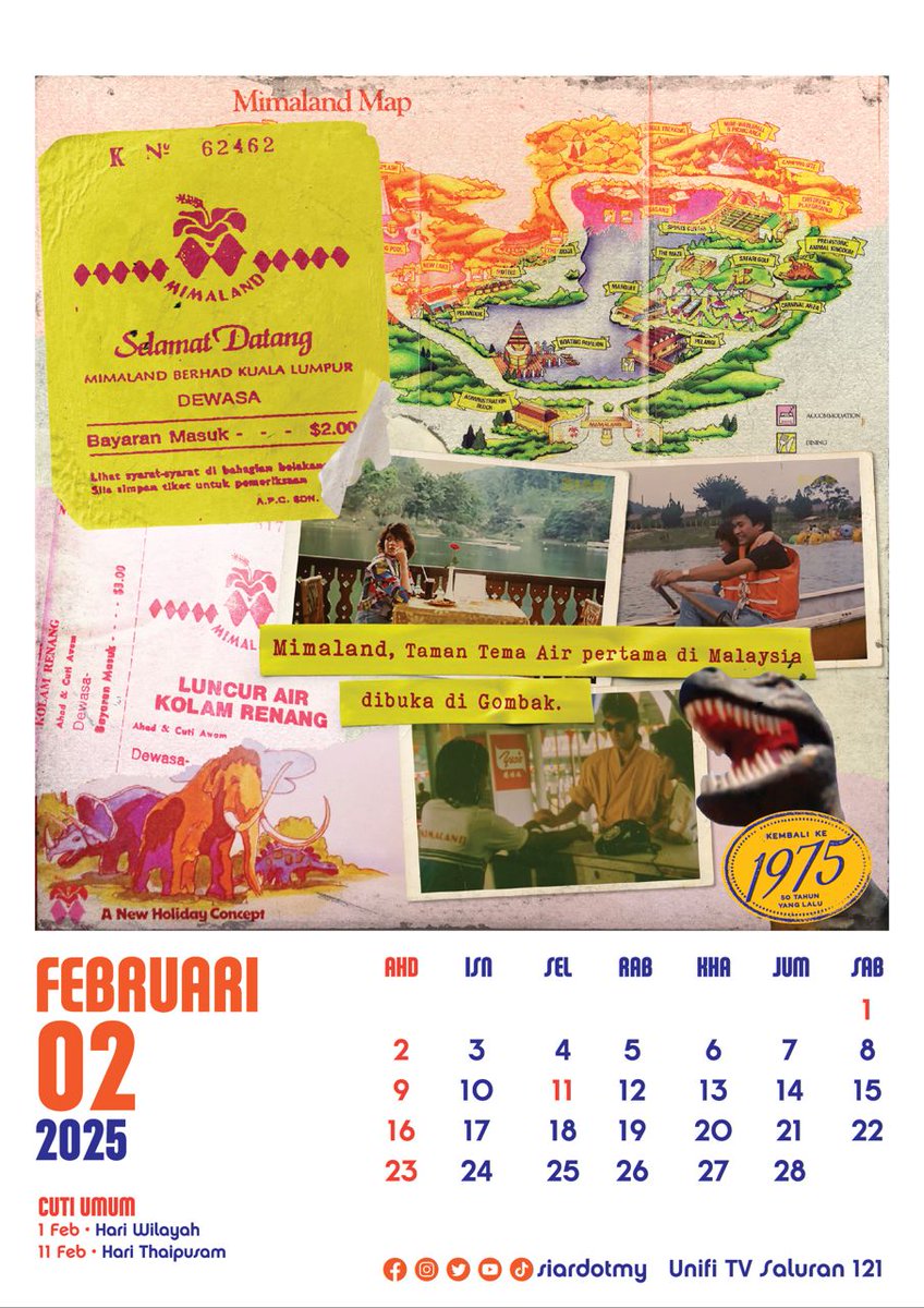 siardotmy's tweet photo. #Kembalike1975 : 50 Tahun yang Lalu 📅

Pada tahun 1975, Mimaland merupakan taman tema air pertama di Malaysia yang dibuka di Gombak serta pernah menjadi kegemaran ramai sepanjang operasi.

Sungguh nostalgik, jom dapatkan satu Kalendar SIAR sekarang! https://t.co/rrI6iTmJpR