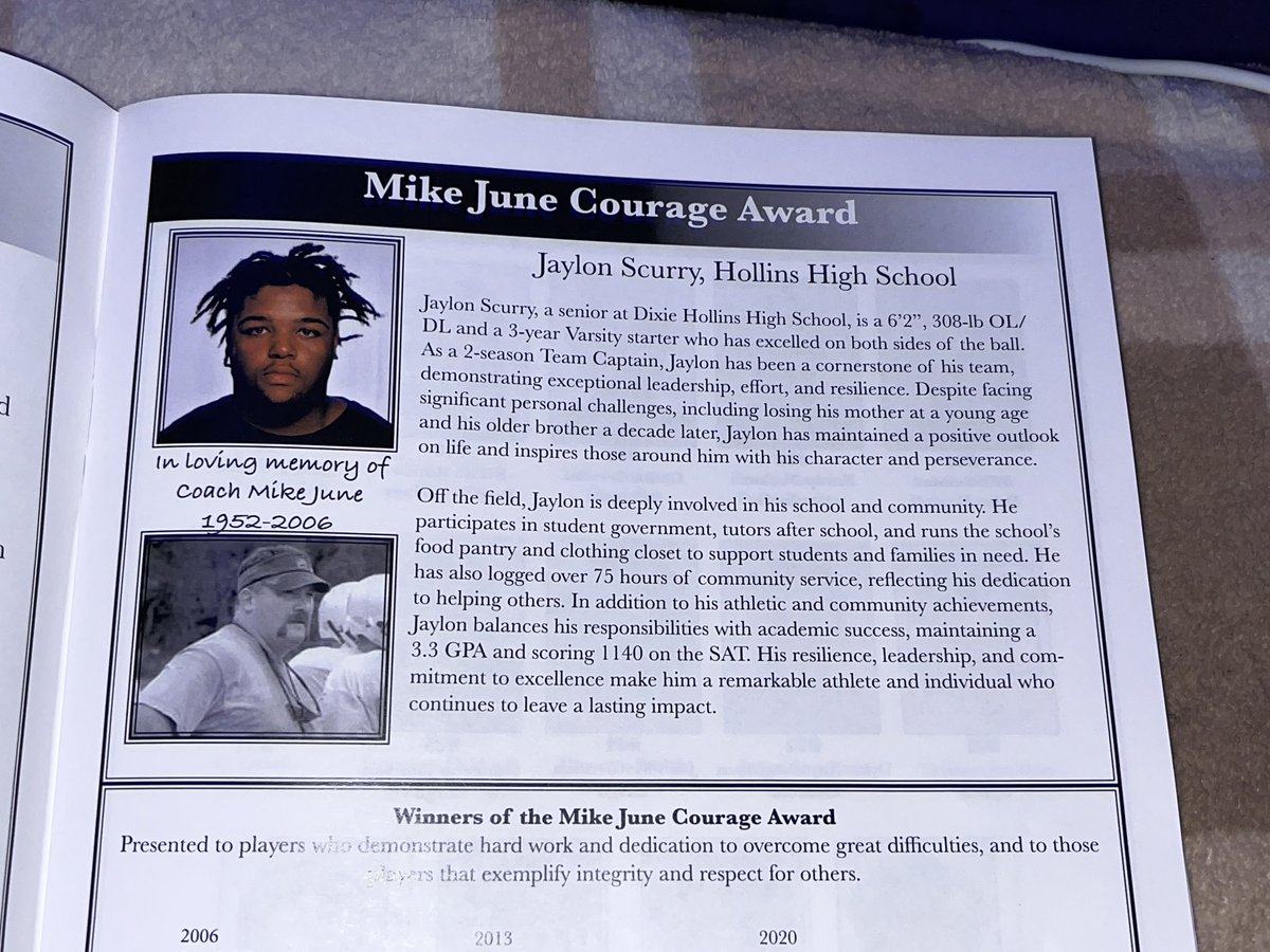 jayfromthestate's tweet photo. Blessing from the man above to be awarded the Mike June courage award at the all-star game and got the W baby. #AGTG just keep watching me, still not done. @HollinsRoyalsFB @PinellasHSMedia @NE_Ok_HS_Sports @CoachStokes1975 https://t.co/X7mGjjlIJl