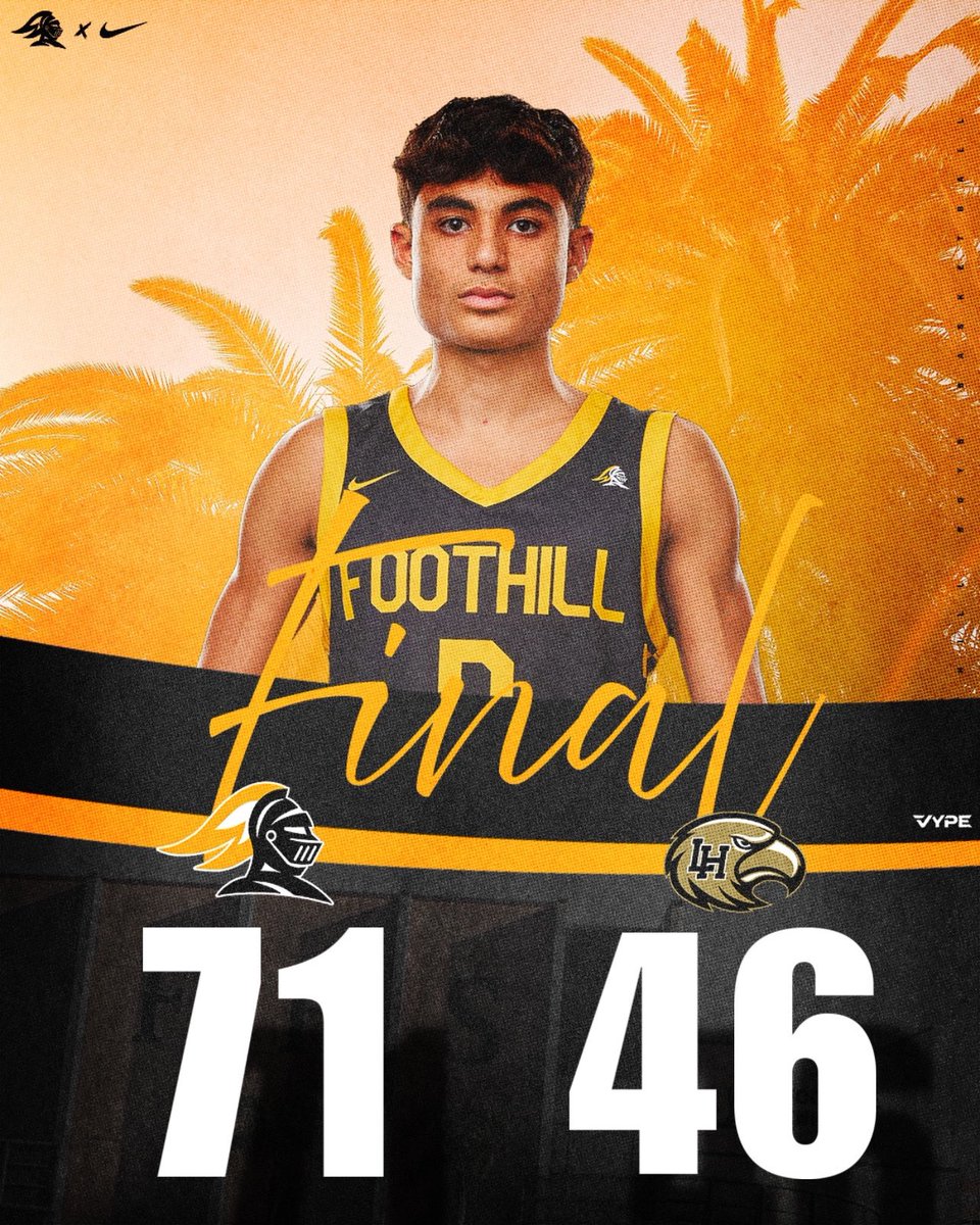 The Knights move to 6-3‼️

Danny Kennard 28 pts, 15 rebs, 5 blks. 
Blake Pearson 23 pts (7-9 3ptrs). 
Lorenzo Turner 11 pts. 
Braeden Davidson 6 pts, 11 rebs, 5 asts.
Noah Arakelian 7 ast.

Foothill plays against vs. Tustin on Friday in THE DUNGEON @ 7PM‼️ 

Let’s Go Knights‼️