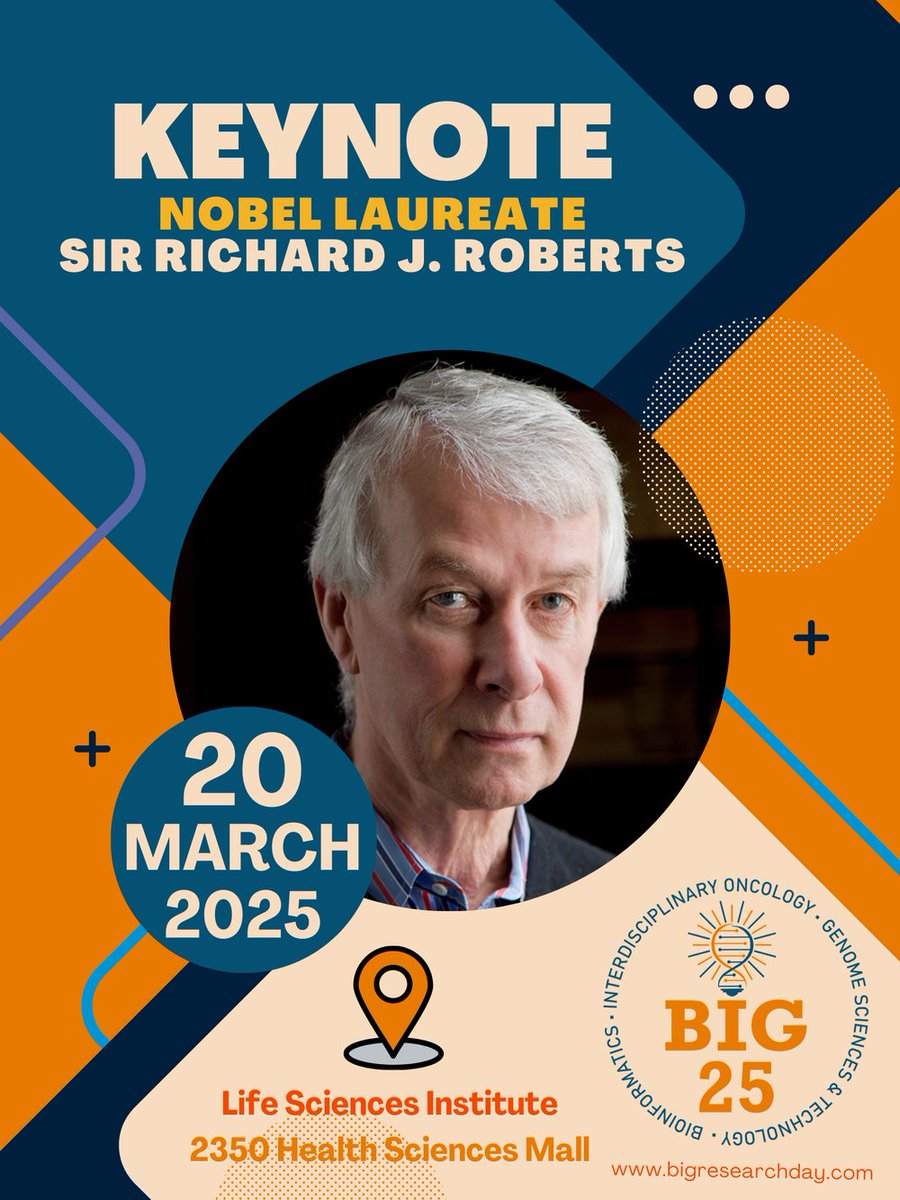 🚨 Exciting News! 🚨

We're thrilled to announce Dr. Helder Nakaya and Nobel Laureate Sir Richard J. Roberts as our keynote speakers for BIG25 Research Day!
Mark your calendars and stay tuned for more updates at bigresearchday.com