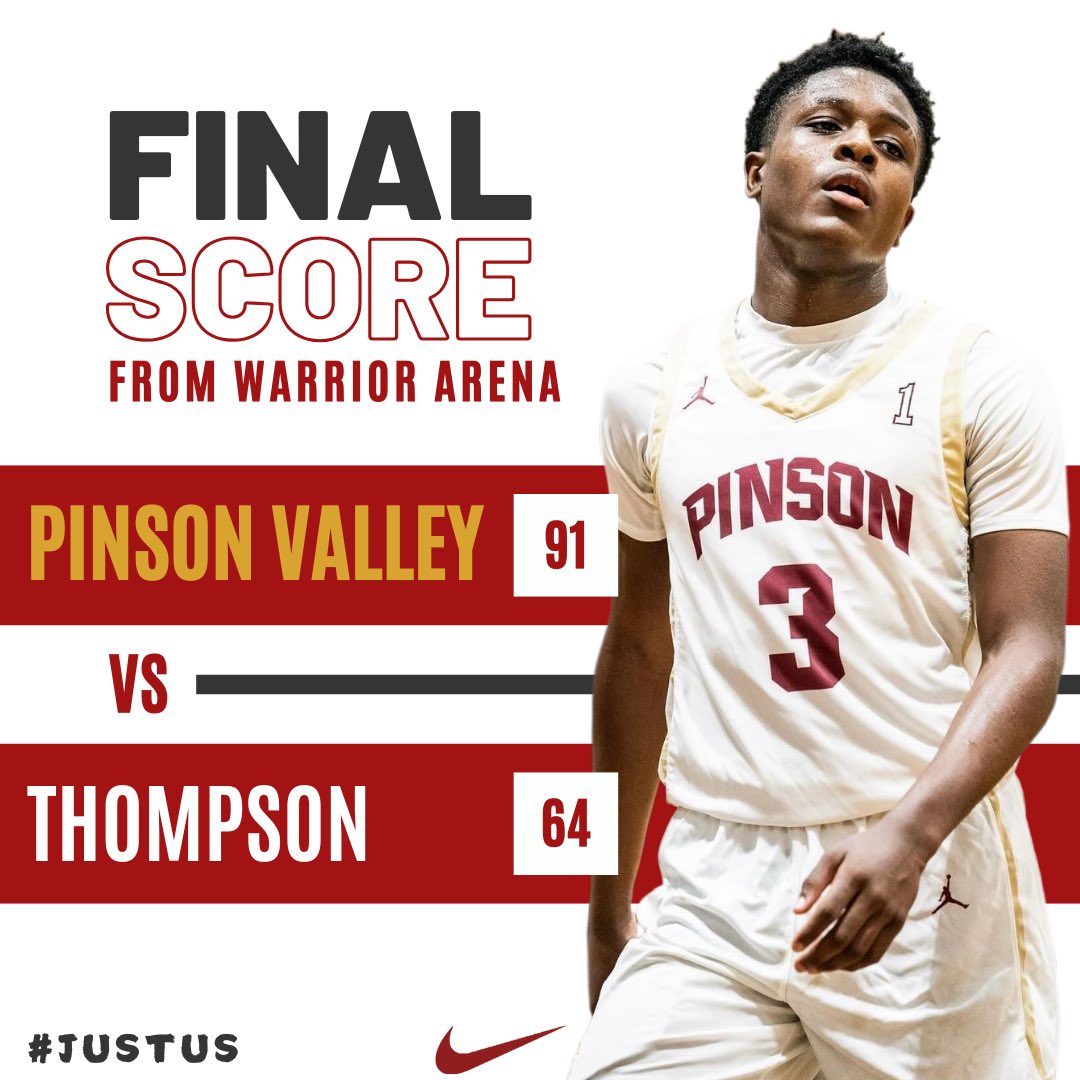 Pinson Valley Hoops (@pinsonhoops) on Twitter photo The Indians (9-2) pick up another road win vs Thompson 91-64
<a href="/Quay_Lynch2/">Jaquavious Lynch</a> 23pts 4rebs
<a href="/IAMWOO2x/">Austin Coner</a> 13pts 5stls 3ast/reb
<a href="/WorldWideTylerr/">Tyler Holifield</a> 12pts 2ast
<a href="/rjaddison2/">Rj addison</a> 10pts 2stls
<a href="/jamaricus1/">jamaricus β SMOKE β thomas</a> 9pts 8rebs
Darren Thompson 8pts 4stls
<a href="/jalenmpritchet3/">Jalen Pritchett3</a> 7pts 6ast 4rebs 3stls
#FearTheSpear The Indians (9-2) pick up another road win vs Thompson 91-64
<a href="/Quay_Lynch2/">Jaquavious Lynch</a> 23pts 4rebs
<a href="/IAMWOO2x/">Austin Coner</a> 13pts 5stls 3ast/reb
<a href="/WorldWideTylerr/">Tyler Holifield</a> 12pts 2ast
<a href="/rjaddison2/">Rj addison</a> 10pts 2stls
<a href="/jamaricus1/">jamaricus β SMOKE β thomas</a> 9pts 8rebs
Darren Thompson 8pts 4stls
<a href="/jalenmpritchet3/">Jalen Pritchett3</a> 7pts 6ast 4rebs 3stls
#FearTheSpear