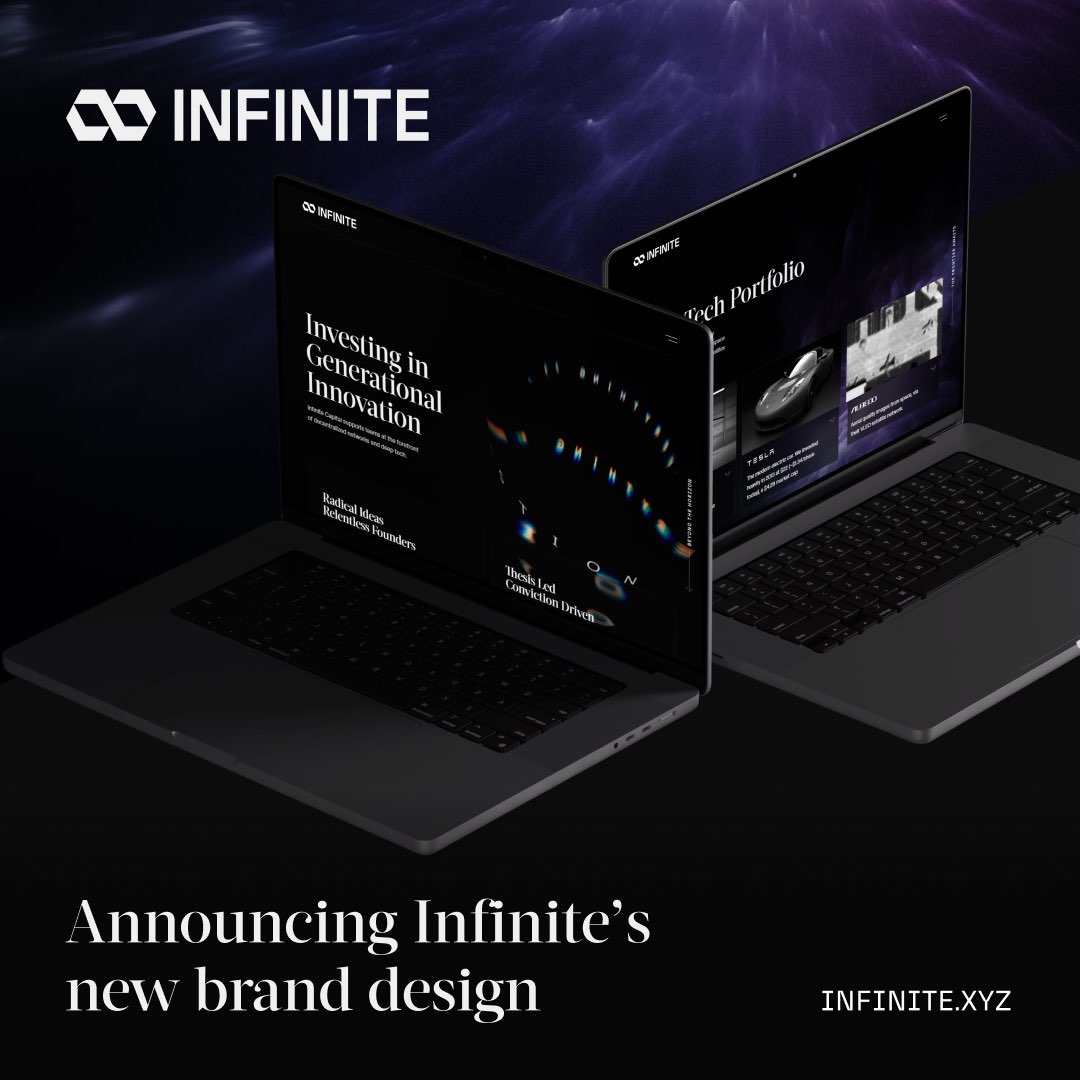Infinite Capital (@infinitexyz_) on Twitter photo We're excited to unveil a new look for Infinite Capital. 
At Infinite, we focus on navigating emerging technology to identify generational companies. Our new brand embodies & reflects our approach of transforming complexity into clarity.
Explore here - infinite.xyz We're excited to unveil a new look for Infinite Capital. 
At Infinite, we focus on navigating emerging technology to identify generational companies. Our new brand embodies & reflects our approach of transforming complexity into clarity.
Explore here - infinite.xyz