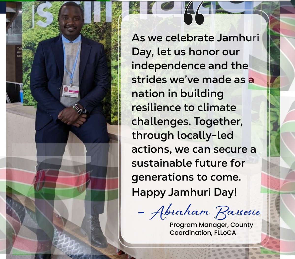 The message from the manager, <a href="/barsosioabraham/">Abraham K. Barsosio</a> 
#happyjamhuriday