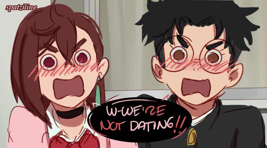 spatziline's tweet photo. It's so amusing Okarun and Momo act like they're dating already #Dandadan #momokarun https://t.co/iMl4MhYaLj