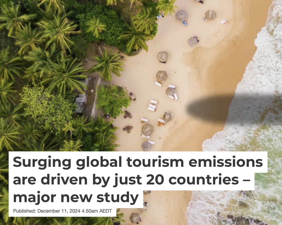 🚨 Tourism emissions are surging, driven by just 20 countries, says new research by Prof. James Higham &amp; Assoc. Prof. Ya-Yen Sun. Tourism now accounts for 8.8% of global emissions. Their study outlines 4 pathways to a sustainable future.