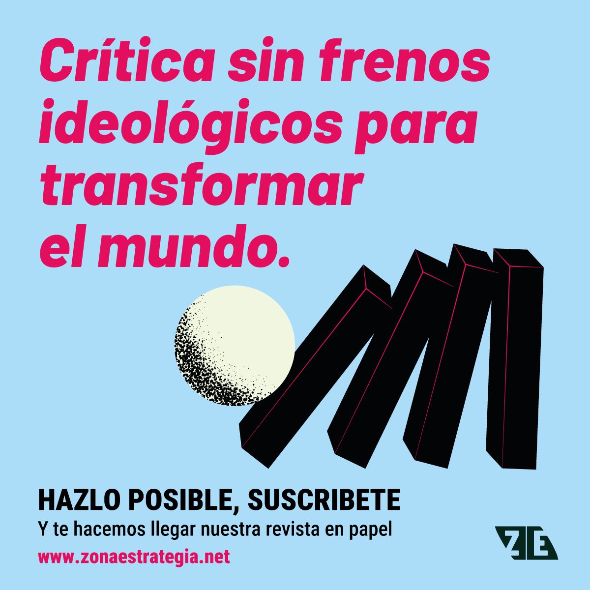 Contra los lugares comunes y el vacío de un pensamiento capaz de problematizar nuestra propia acción política. En Zona de Estrategia abrimos nuevos caminos. Suscríbete: zonaestrategia.net/suscribete/ #ApoyaZona