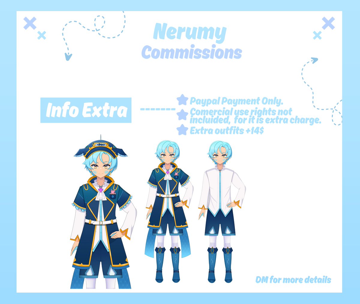 NerumyVT's tweet image. ¡Comisiones Abiertas!

Pueden hablarme al dm para mas detalles si están interesados😁

El pago es por via paypal o ko-fi.

Se agradece el apoyo! 💜