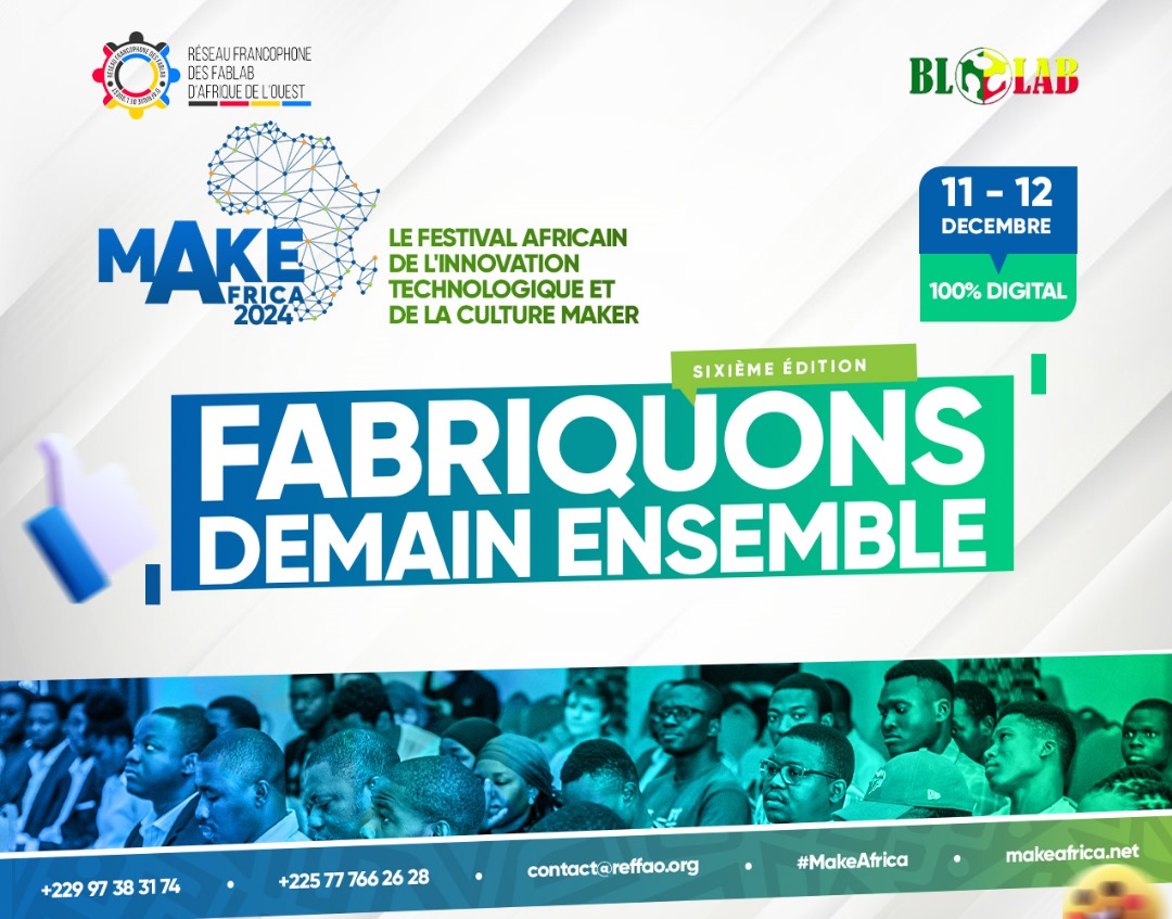 #MakeAfrica2024 en direct – Rejoignez-nous maintenant !
C'est l’occasion pour plonger dans l’univers des makers africains et découvrir des idées innovantes qui façonnent l’avenir.
Le programme : makeafrica.net/programme-make…. Lien de connexion en bas de page.
#FabriquonsDemainEnsemble