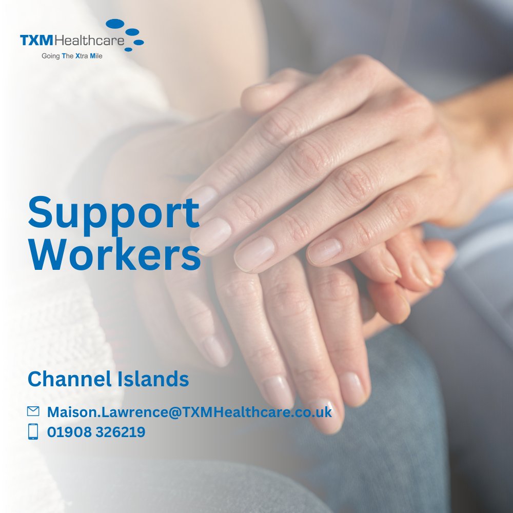 TXMHealthcare's tweet photo. Fancy working in the Channel Islands for your next Locum role? We are looking for Support workers with NVQ Level 3s.  

Find more details on our website, or reach out to Maison.Lawrence@TXMHealthcare.co.uk via 01908326219 to apply or discuss.

 #LocumAgency #SupportWorkers https://t.co/p9h1ZC2EJP