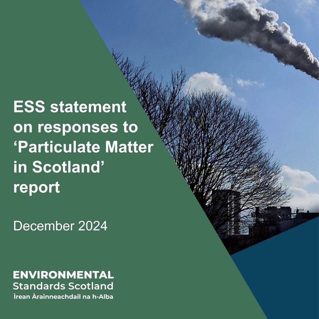 Today we have published a statement following the <a href="/scotgov/">Scottish Government</a> and <a href="/ScottishEPA/">Scottish Environment Protection Agency (SEPA)</a> responses to our report, ‘Particulate Matter in Scotland.’ You can read our statement here: environmentalstandards.scot/our-work/our-a…