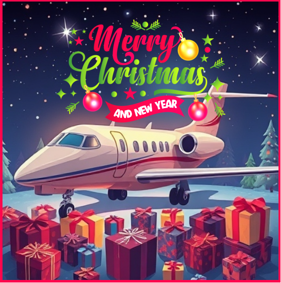 oxygenaviation's tweet photo. Merry Christmas &amp; Happy New Year from all the team at Oxygen Aviation.

#Christmas #Christmas2024 #privatejet https://t.co/0mCgc2ivjI