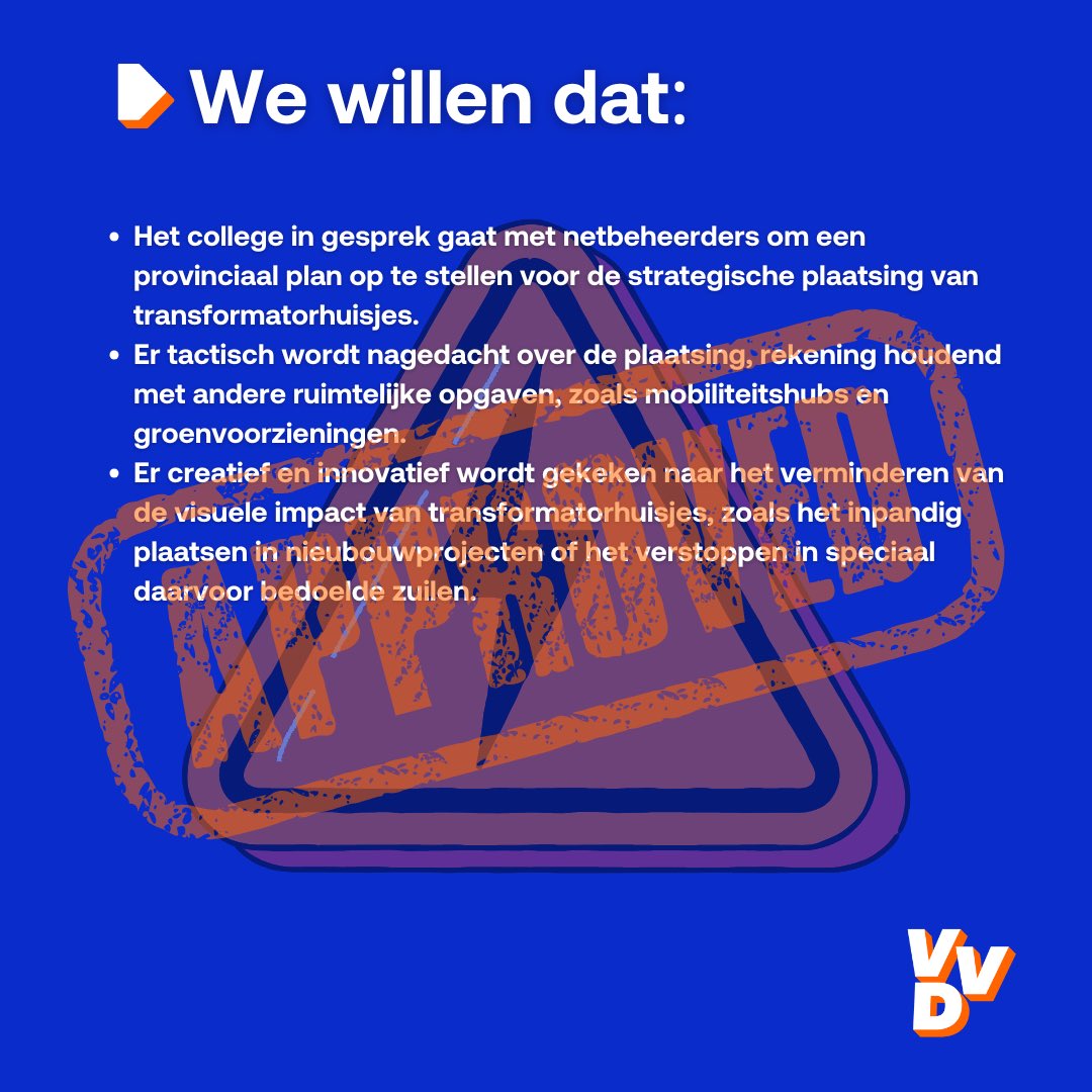 vvdoverijssel's tweet photo. 🔋 Motie transformatorhuisjes 🏡

4500 nieuwe transformatorhuisjes in Overijssel: nodig, maar vaak een doorn in het oog. Onze oplossing? Een ontwerpwedstrijd! 🎨🚴 Met creatieve ideeën maken we passend en minder storend!

✅ Voorstel aangenomen in PS! #Overijssel #VVD https://t.co/9Y8PUZu70x