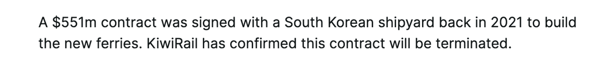 BeaumontBee's tweet photo. @lorrainesplace $100m+ has been wasted by #CoC_up for cancellation of iRex ferries from S Korea. The new smaller, non-rail enabled ferries = $900m, with new ports needed cost = $3b.
Labour negotiated a good deal for iRex superferries $551m, ports upgrade = $1.45b.
https://t.co/1UWmem5T5N https://t.co/hAt1sWPBFv