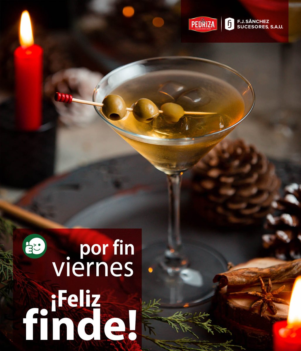 Feliz fin de semana!, 👍
que tengas un buen fin de semana,
pásalo genial y disfruta muchísimo en estas Fiestas.🍻

+Info sobre nuestros productos en:
▶️aceiteslapedriza.com
#aove #Aceitedeoliva #aceitunas
#fjsanchez