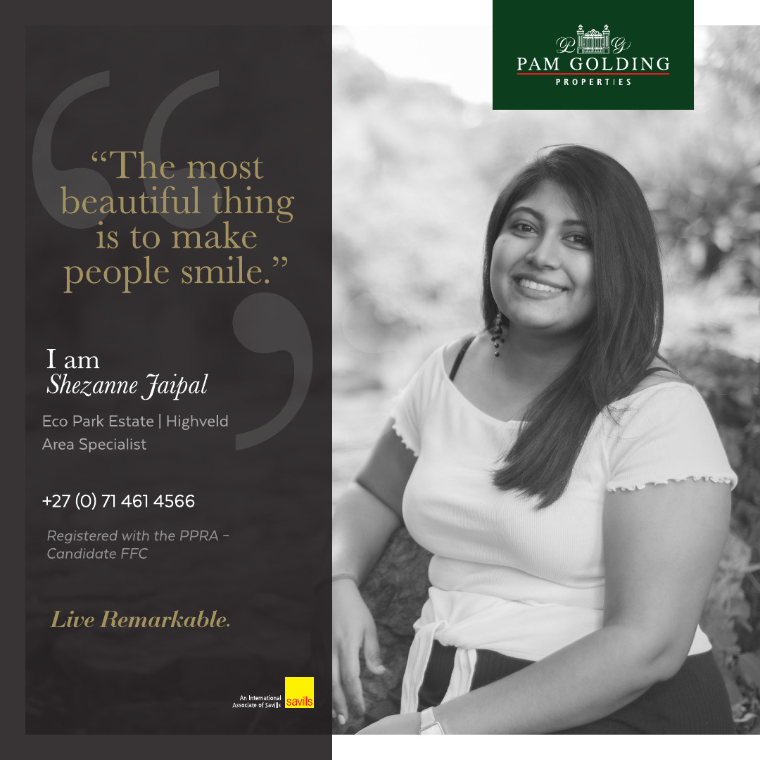 PamGoldingPta's tweet photo. Pam Golding Properties brings you: Shezanne Jaipal
Committed to the Pam Golding Way. Learn more about me on https://t.co/gPEKtjynYn
#Iam #statement #intention #humanspirit #liveremarkable https://t.co/PdAvDngJEi