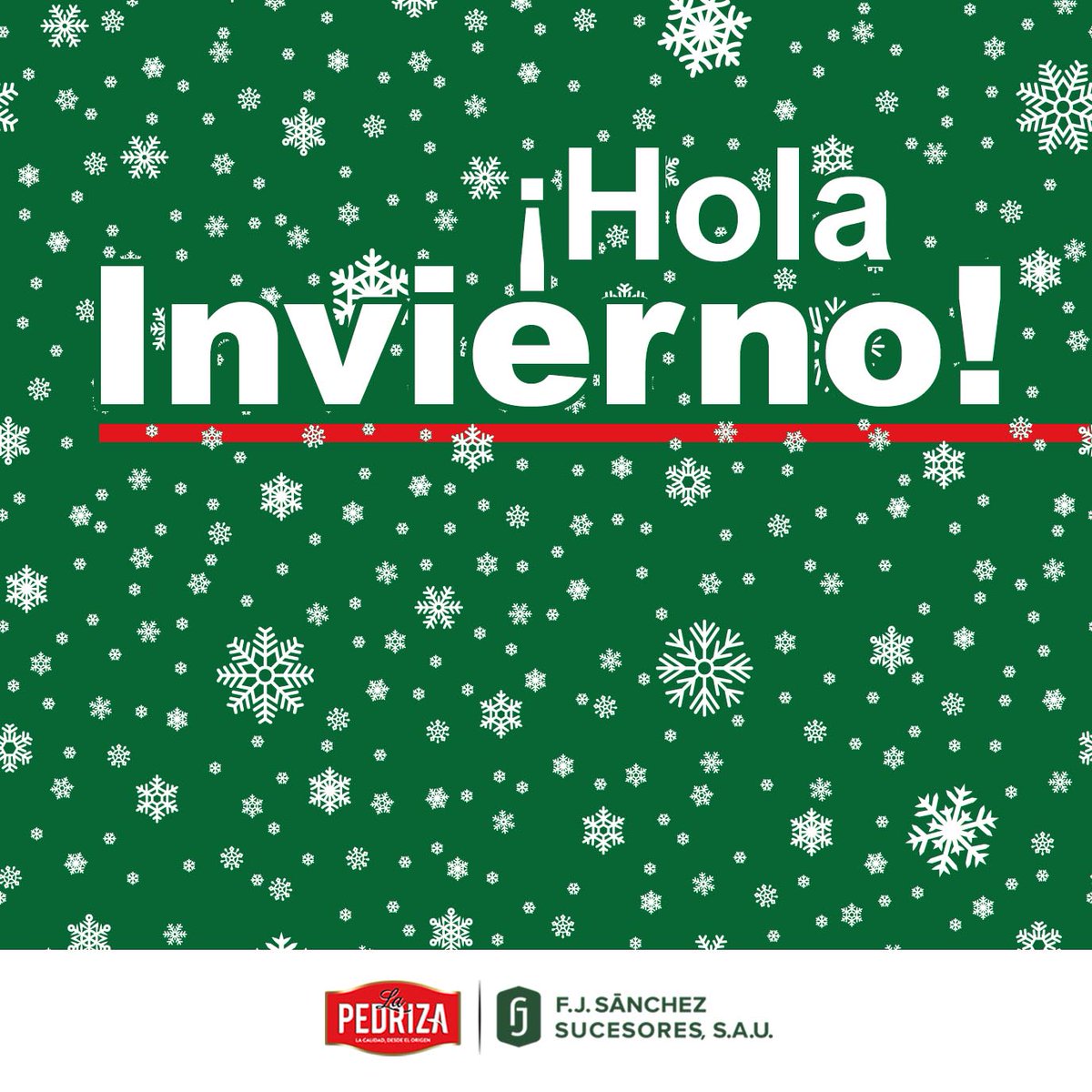 Hoy llega el #invierno❄
Empezamos una nueva estación con la navidad a punto de llegar...
Esperemos que no sea muy duro.
Feliz invierno!☃️

Conoce más sobre nosotros y nuestros productos en:
▶️aceiteslapedriza.com
#aove #Aceitedeoliva #aceitunas #fjsanchez