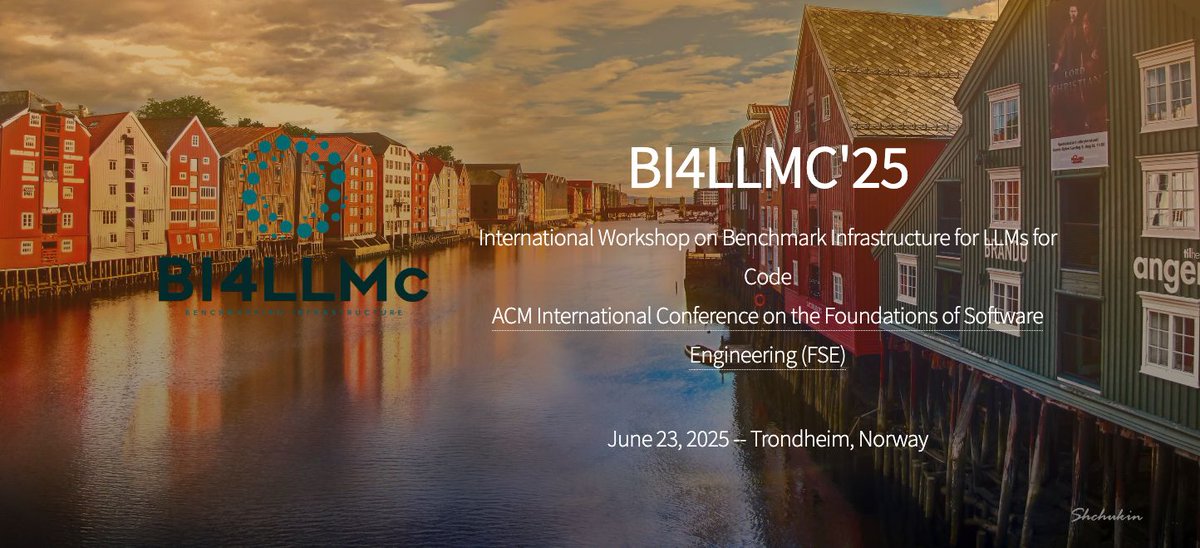 Introducing the 2025 NSF Workshop on Benchmark Infrastructure for LLMs for Code (BI4LLMC'25), organised by Daniel Rodriguez-Cardenas, Antonio Mastropaolo, Huajie Shao, Yuan Tian, Denys Poshyvanyk

Paper Due: 25 Feb 2025
Website: buff.ly/3Zp7foW