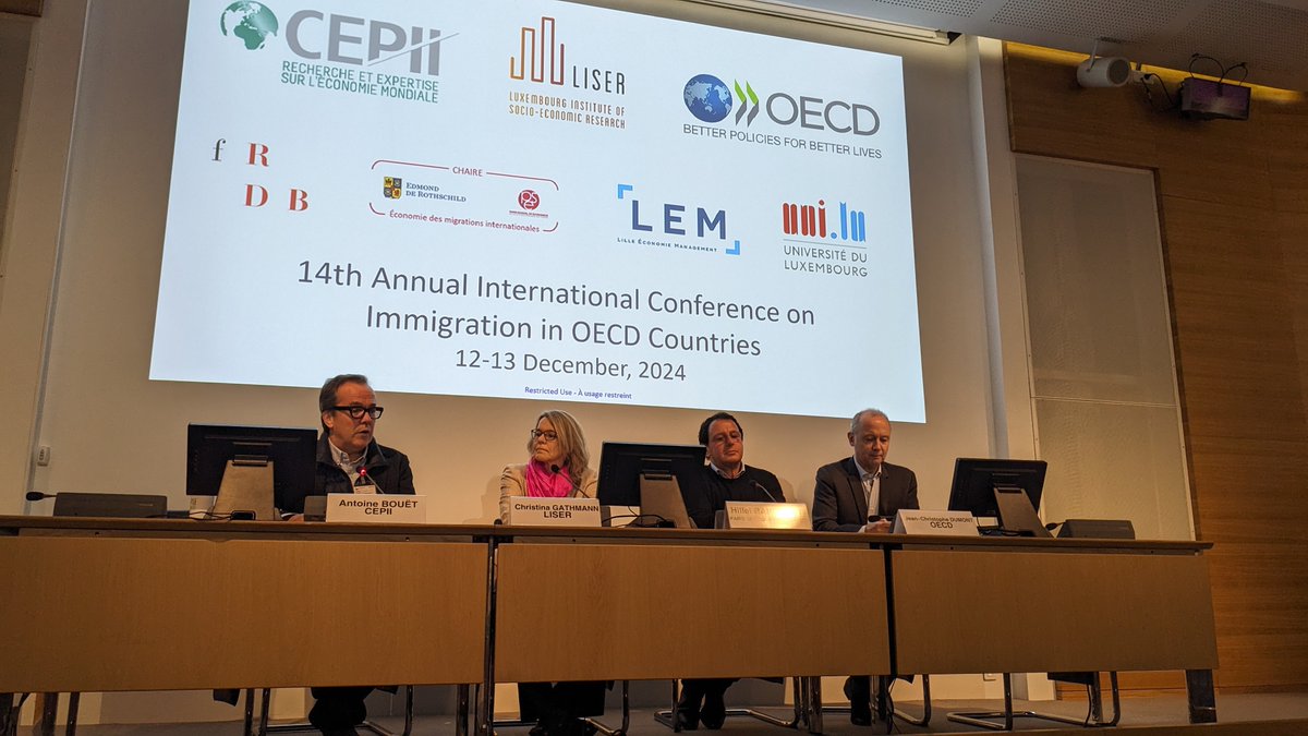 JonathanChaloff's tweet image. 14th annual conference CEPII-OECD Conference &quot;#Immigration in OECD Countries&quot; kicks off with a keynote from @leah_boustan &quot;Where are the Streets of Gold? Immigrants Success in the US and Europe&quot;