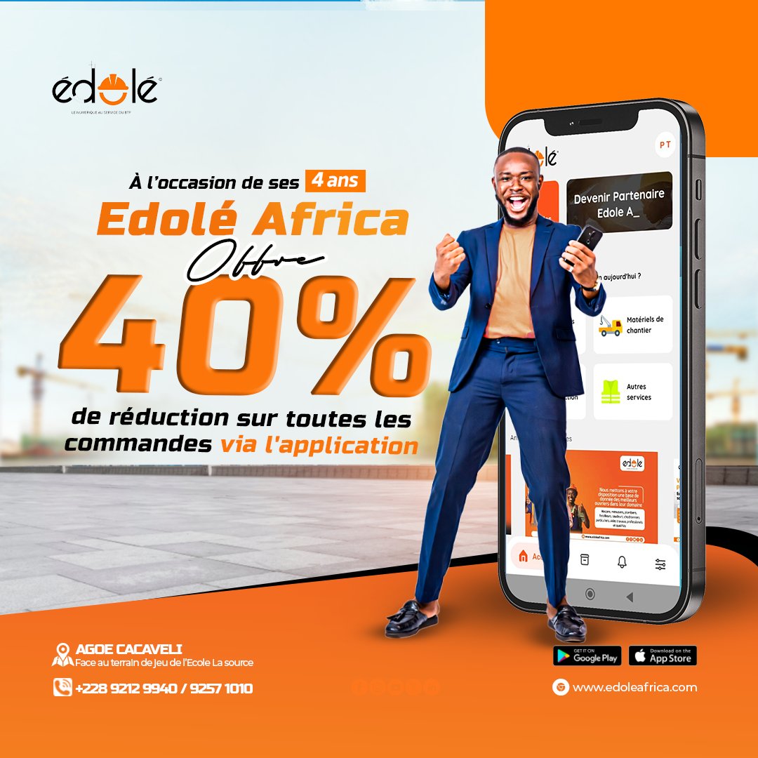 edoleafrica's tweet image. 𝐋𝐀 𝐌𝐀𝐆𝐈𝐄 𝐃𝐄 𝐍𝐎𝐄̈𝐋 𝐒&apos;𝐎𝐏𝐄̀𝐑𝐄 𝐃𝐄́𝐉𝐀̀

Profitez de 40 % de #réduction sur toutes vos #commandes via notre application. Préparez des fêtes inoubliables au meilleur #prix. 
Téléchargez l&apos;application et faites partie de la fête!

 #EdoleAfrica #tgtwuitos