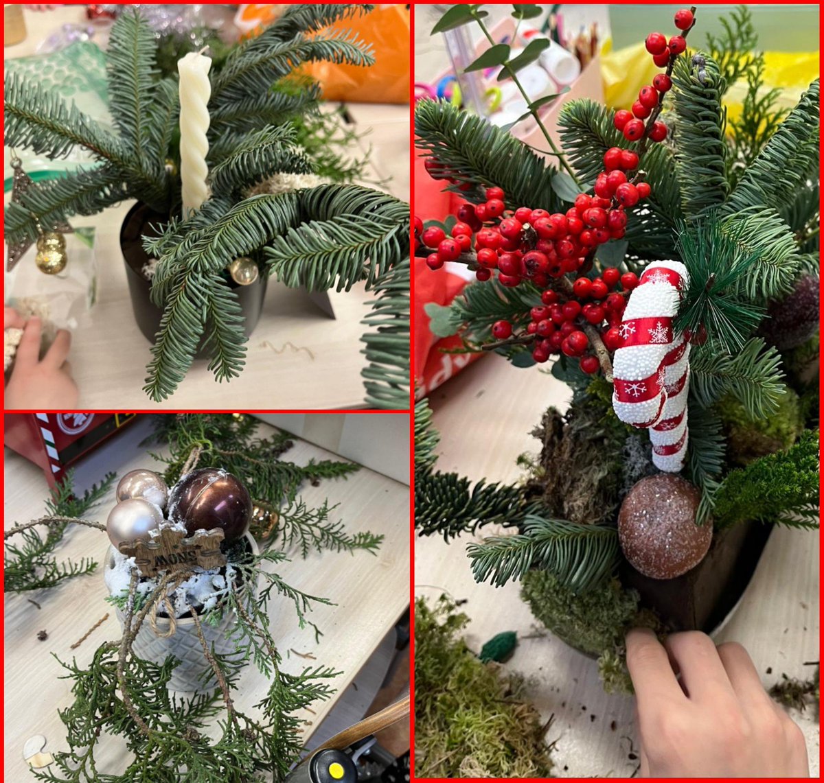 Vandaag worden de kerstbakjes gemaakt op school.