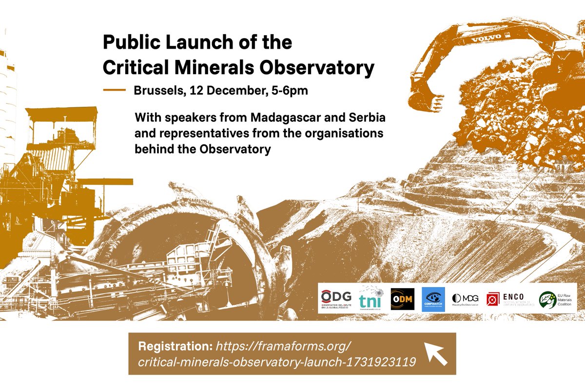 The EU is rushing to secure access to critical raw materials at any cost. 

But for whom are these minerals actually “critical”? Who will benefit and who will suffer in the face of a massive new mining push?

Our new <a href="/corpwatchers/">ENCO</a> project has the answers.

corpwatchers.eu/en/investigati…