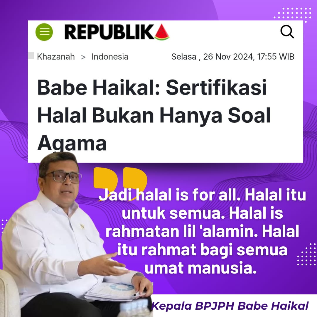 om_rw64597's tweet photo. #HalalUntukKitaSemua
Halal Indonesia
Kereeen Babe Haikal ... Halal bukan untuk umat Islam aja ... ayo dukung halal Indonesia https://t.co/0zCM5PTQqx