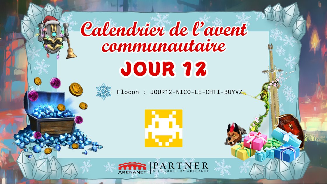 NicoLeChti's tweet photo. 12è jour du #Calendrier de l'#Avent communautaire de #GuildWars2 !
Et c'est à mon tour avec JOUR12-NICO-LE-CHTI-BUYV et NICO-LE-CHTI-3LZXMS4REWHZ 😀
👉 https://t.co/NY9Z92nCwM https://t.co/Ezje0CkPQZ