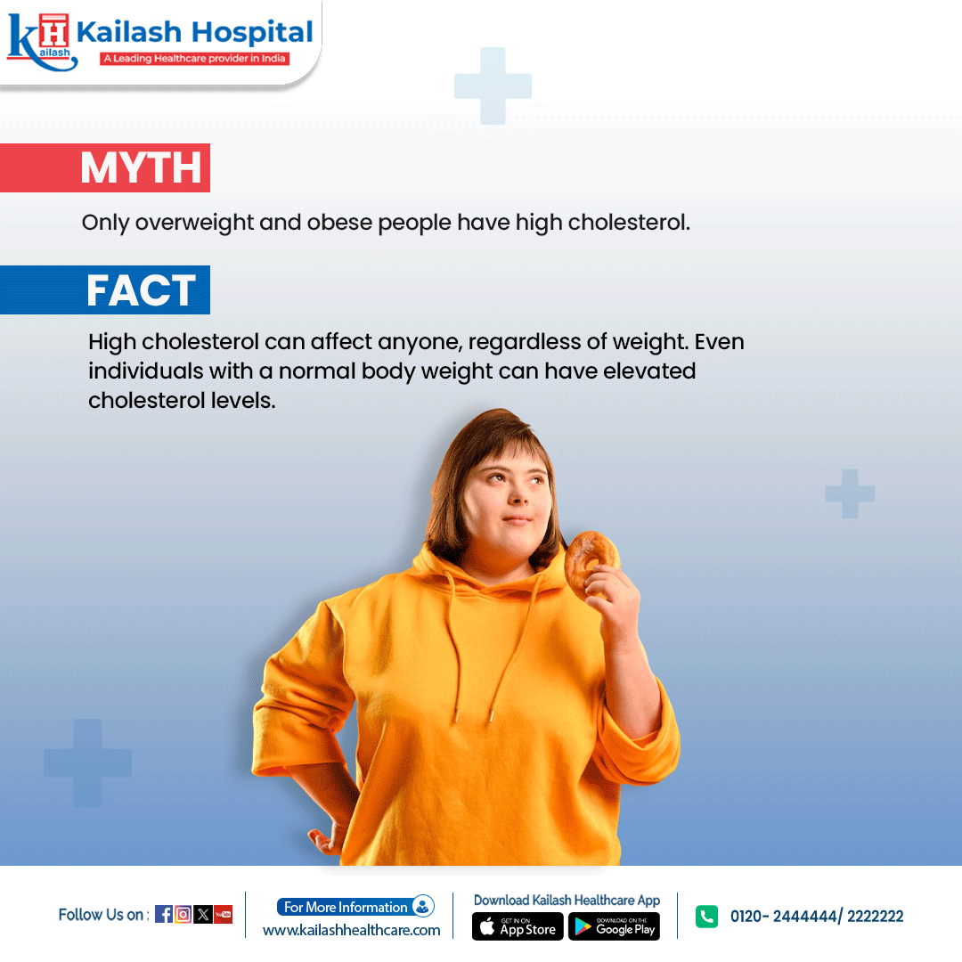KailashHealth's tweet photo. #HighCholesterol can affect anyone, regardless of weight or age. Even individuals with a normal body weight can have elevated cholesterol levels.
#Healthfacts #Wellness #mythfacts https://t.co/hf7tTtrDxC