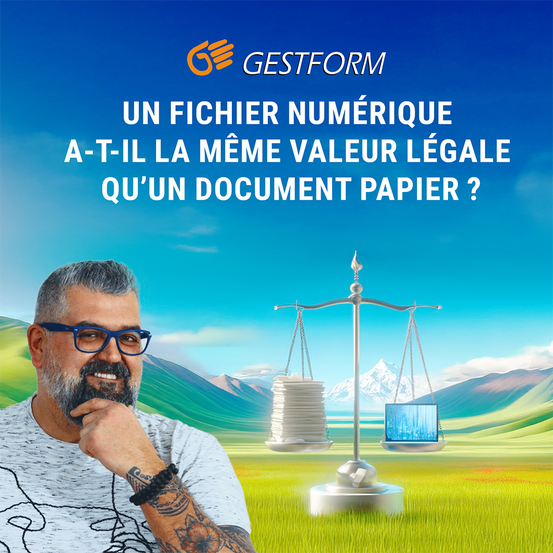 gestform's tweet image. Un fichier numérique a-t-il la même valeur légale qu’un document papier ? ⚖️
Aujourd’hui c’est OUI, à condition de respecter les 5 vertus d’une dématérialisation fidèle !
📢Lire la suite : gestform.com/un-fichier-num…

#nf544 #numerisation #dematerialisation