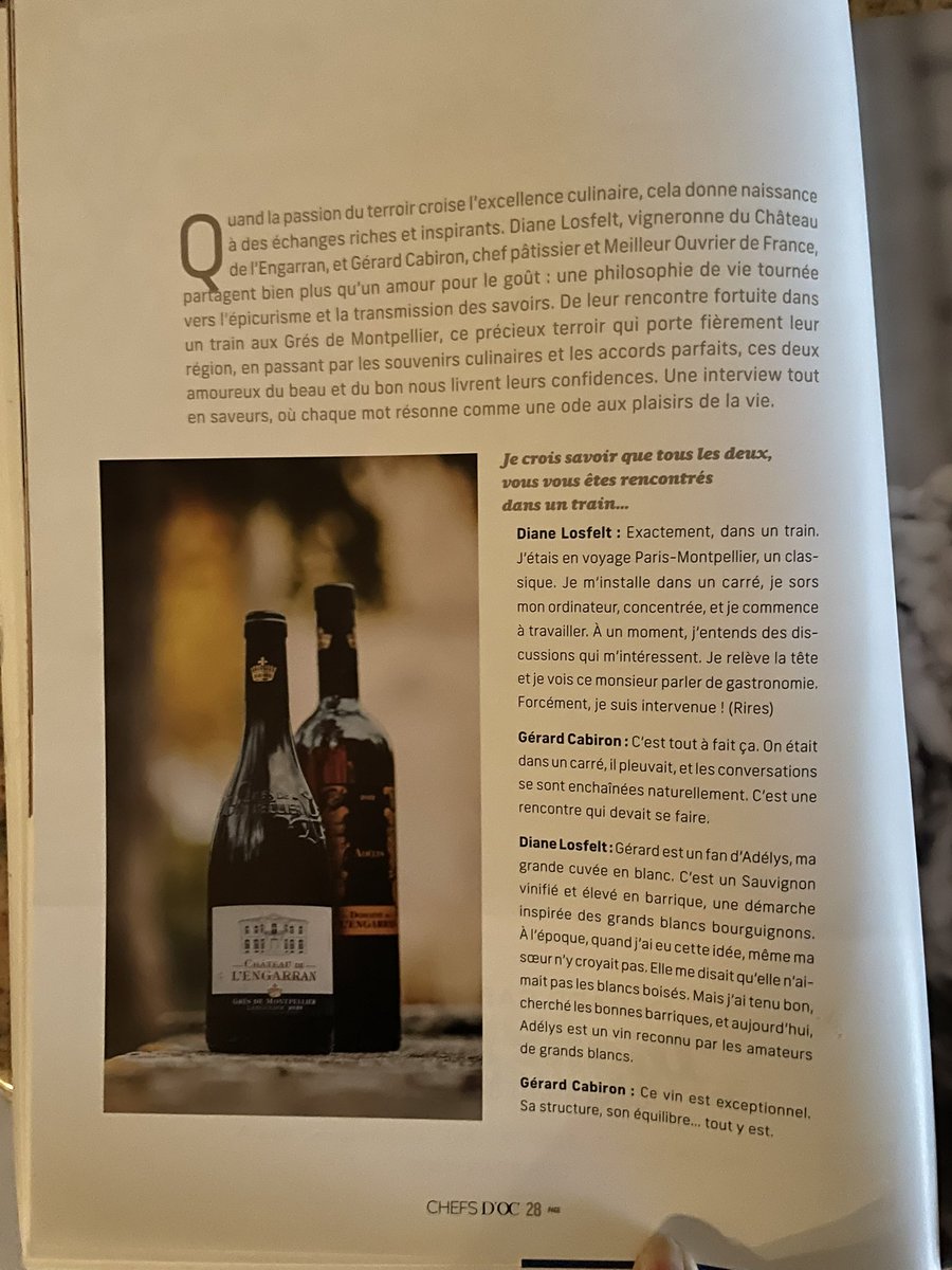 Joli portrait de la vigneronne Diane Losfelt ‘Château de l’Engarran’ à retrouver dans le dernier magazine <a href="/chefsdoc/">Chefs d'Oc</a> avec une mise en lumière des Grés de Montpellier 🍷✨…
Un ouvrage savoureux à déguster SANS modération ! 
#Montpellier #vin #gresdemontpellier #chefsdoc