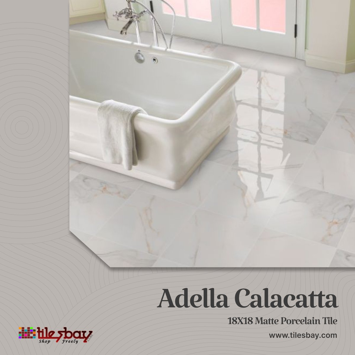 tilesbay's tweet photo. Timeless Elegance with Adella Calacatta Tiles
Transform your interiors with the charm of Calacatta Porcelain. Designed to replicate the opulence of natural marble with seamlessly luxury. Perfect for bathrooms, kitchens, walls, &amp; floor. Visit https://t.co/8PXtnh9q4c to explore. https://t.co/rr21FtvV4H