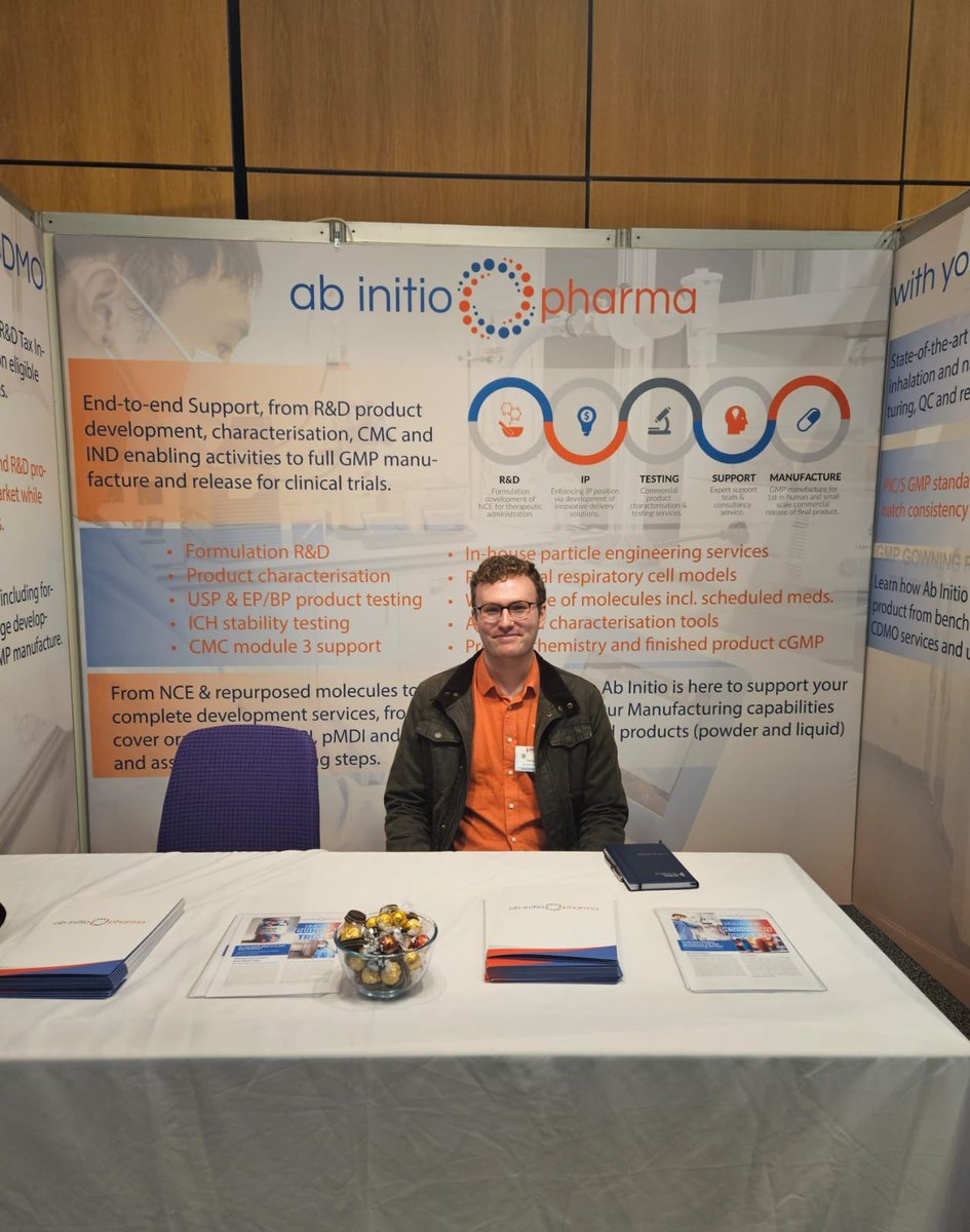Drop by booth 210 to learn how Ab Initio can help you develop clinic ready OINDPs at drug delivery to the lungs 2024 #GMP #formulation #DDL2024