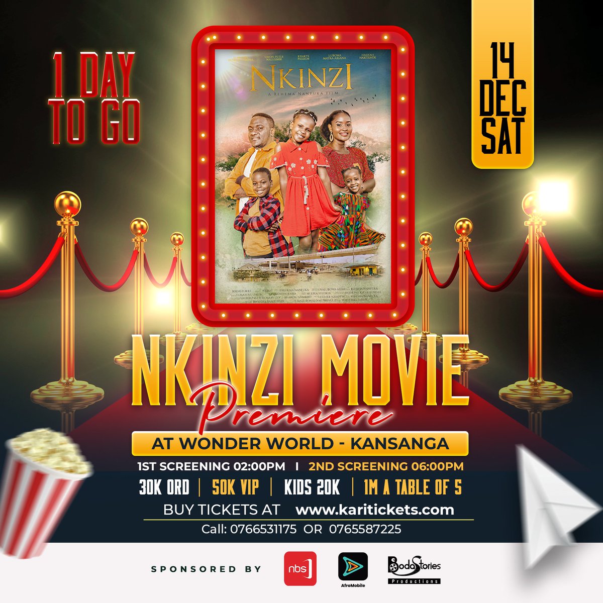 NkinziMovie's tweet photo. The Christmas joy happening this Saturday is just now separated by just one day. 

Have you gotten your ticket yet? 

If not, please get yours at https://t.co/nZbOF0sDNA or buy using Momo Pay with Merchant Code: 732912
Or call 0766531175/0765587225 for physical tickets. 

#NkinziMovie