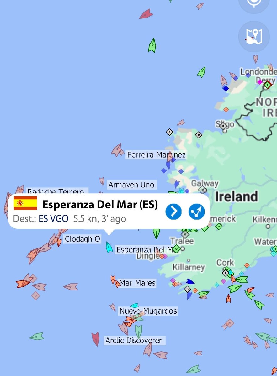 Spanish Hospital Ship looking after their fishermen off the west coast of Ireland.