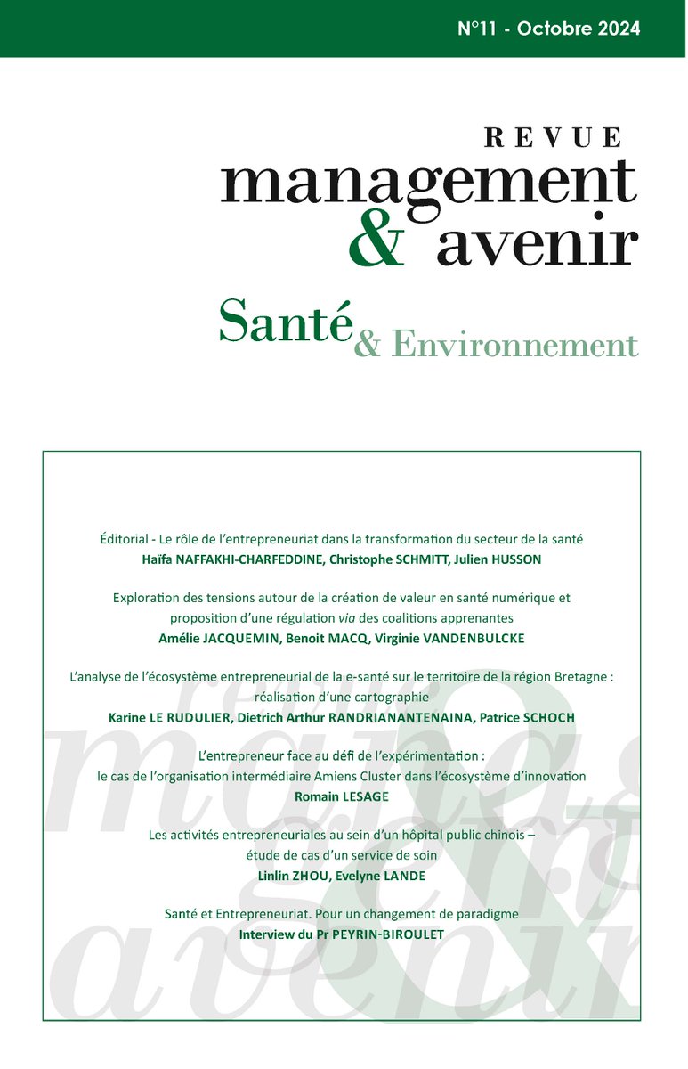 Management Prospective Editions (@editions_mpe) on Twitter photo Le n°11 de RMA Santé vient d’être mis en ligne sur Cairn 👉 shs.cairn.info/revue-manageme…
<a href="/Aline_Scouarnec/">Scouarnec Aline</a> Le n°11 de RMA Santé vient d’être mis en ligne sur Cairn 👉 shs.cairn.info/revue-manageme…
<a href="/Aline_Scouarnec/">Scouarnec Aline</a>