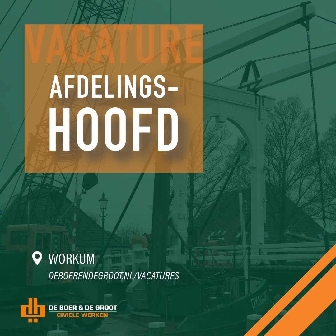 VACATURE VRIJDAG || Voor onze vestiging in Workum zijn we op zoek naar een afdelingshoofd!

🟢 Meer weten? Kijk op: deboerendegroot.nl/vacatures/regi…

#vacature #waterbouw #afdelingshoofd #workum #werkenbijdeboerendegroot #opdegrensvanlandenwater