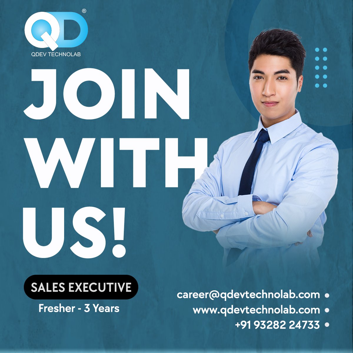 QdevTechnolab's tweet image. Urgent 𝐇𝐢𝐫𝐢𝐧𝐠 𝐀𝐥𝐞𝐫𝐭 📢
🌟 Join QDev Technolab Pvt. Ltd. as a 𝐒ales 𝐄𝐱𝐞𝐜𝐮𝐭𝐢𝐯𝐞 and embark on a journey filled with exciting opportunities
Interested candidates drop your CV at 📧 career@qdevtechnolab.com
OR Contact on
📲 +91 93282 24733
#SalesJobs #QDev