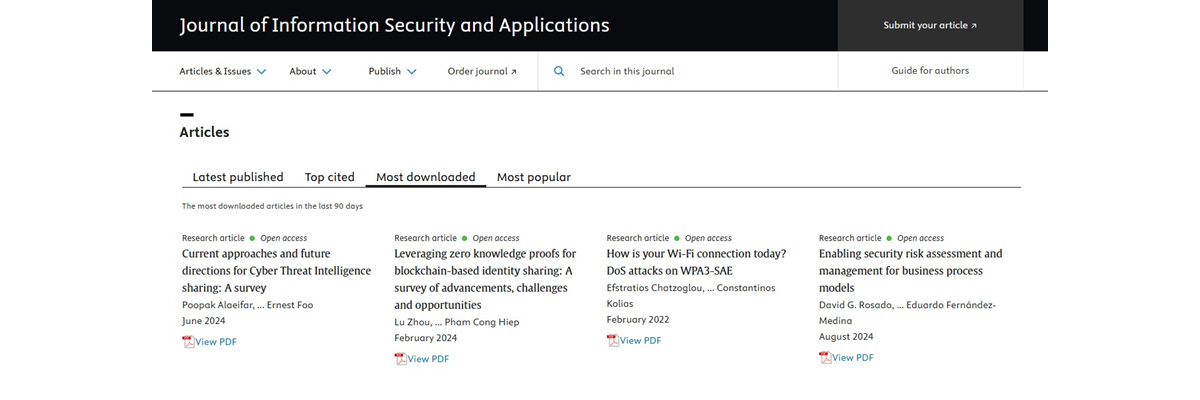 The article “Enabling security risk assessment and management for business process models” by <a href="/GrupoGSYA/">GSYA</a> and IDEA Group of <a href="/unisevilla/">Universidad de Sevilla</a>, appears in the list of the most downloaded articles in the last 3 months.

+Info: gsya.esi.uclm.es/N.php?id=2083