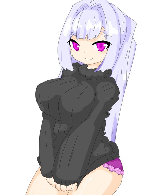 ニットワンピースじゃない普通の丈のセーターをニットワンピースのつもりで着てるのではないかという疑い 