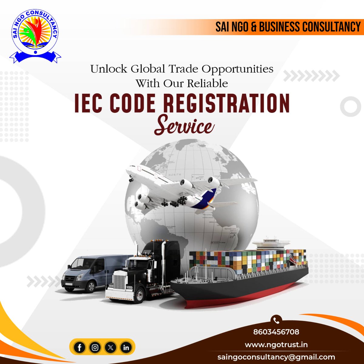 saingoconsult's tweet image. 🌍 Expand Globally with IEC Code! 🚀
✅ 10+ years of trusted expertise
✅ 5,000+ happy clients served
✅ Hassle-free registration for global trade
📞 Call now: +91-8603456708 to get started!
#IECCode #ExportImport #BusinessGrowth #SaiConsultancy