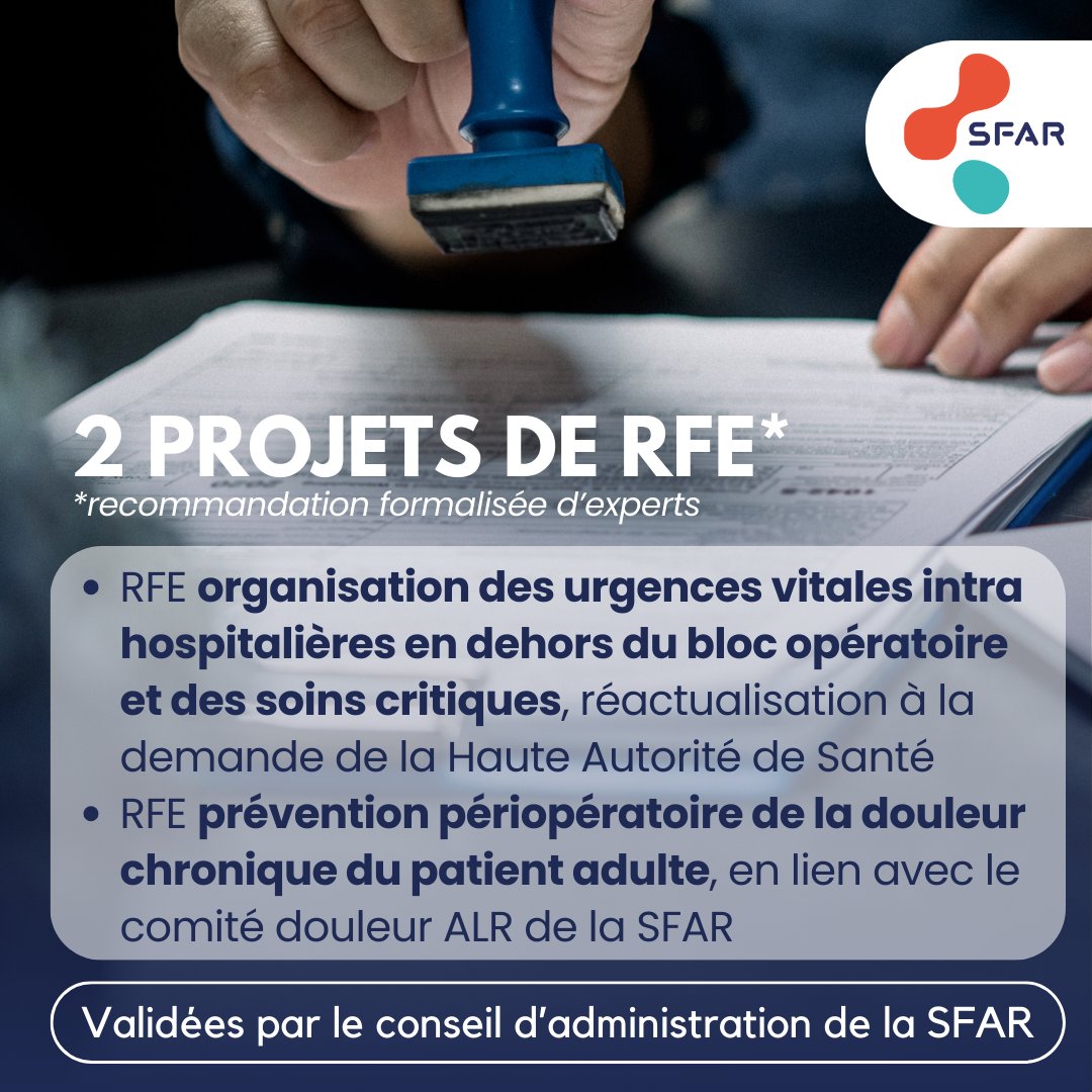 SFAR Anesthésie Réanimation (@sfar_org) on Twitter photo 🚨 Validation par le conseil d'administration de la SFAR de 2 projets de RFE !
<a href="/SFARJeunes/">SFAR Jeunes</a> <a href="/AJARFrance/">AJAR France 🇫🇷</a> <a href="/SNJeunesAR/">Syndicat National des Jeunes Anesth-Réa</a> <a href="/SNPHARE/">SNPHARE</a> <a href="/SyndicatSnarf/">SNARF</a> @IADE_de_France <a href="/contactfnir/">Fédération Nationale des Infirmiers de Réanimation</a> <a href="/SNIA75/">SNIA : Syndicat Nal des #IADE</a> <a href="/jeunesMIR/">ANJMIR</a> <a href="/cnear_fr/">CNEAR Anesthésie Réanimation</a> <a href="/ISNItwit/">ISNI - InterSyndicale Nationale des Internes</a> <a href="/HAS_sante/">Haute Autorité de santé</a>
#anesthesie #reanimation 🚨 Validation par le conseil d'administration de la SFAR de 2 projets de RFE !
<a href="/SFARJeunes/">SFAR Jeunes</a> <a href="/AJARFrance/">AJAR France 🇫🇷</a> <a href="/SNJeunesAR/">Syndicat National des Jeunes Anesth-Réa</a> <a href="/SNPHARE/">SNPHARE</a> <a href="/SyndicatSnarf/">SNARF</a> @IADE_de_France <a href="/contactfnir/">Fédération Nationale des Infirmiers de Réanimation</a> <a href="/SNIA75/">SNIA : Syndicat Nal des #IADE</a> <a href="/jeunesMIR/">ANJMIR</a> <a href="/cnear_fr/">CNEAR Anesthésie Réanimation</a> <a href="/ISNItwit/">ISNI - InterSyndicale Nationale des Internes</a> <a href="/HAS_sante/">Haute Autorité de santé</a>
#anesthesie #reanimation